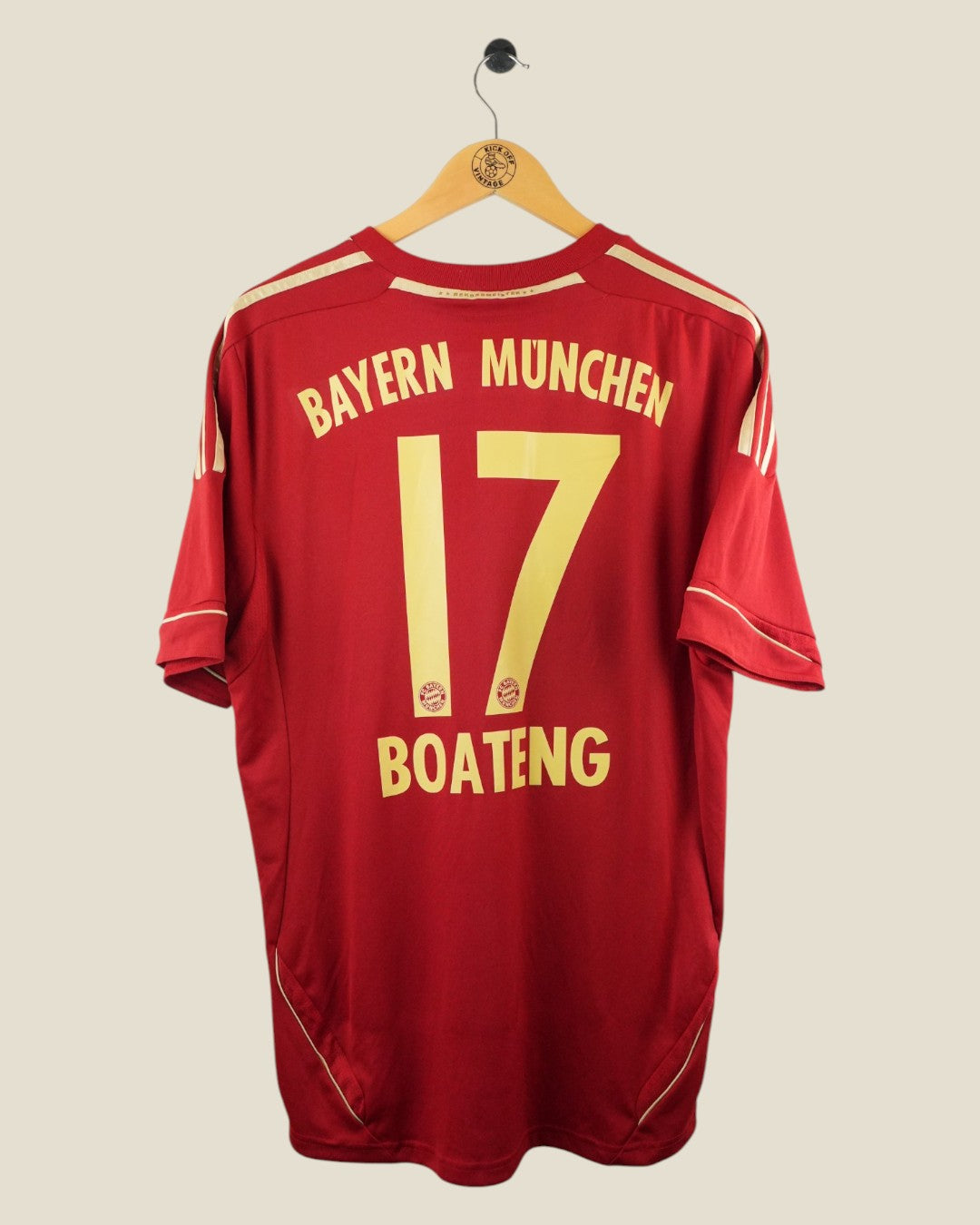 BAYERN MUNICH 2011/12 BOATENG HOME SHIRT (L) ADIDAS