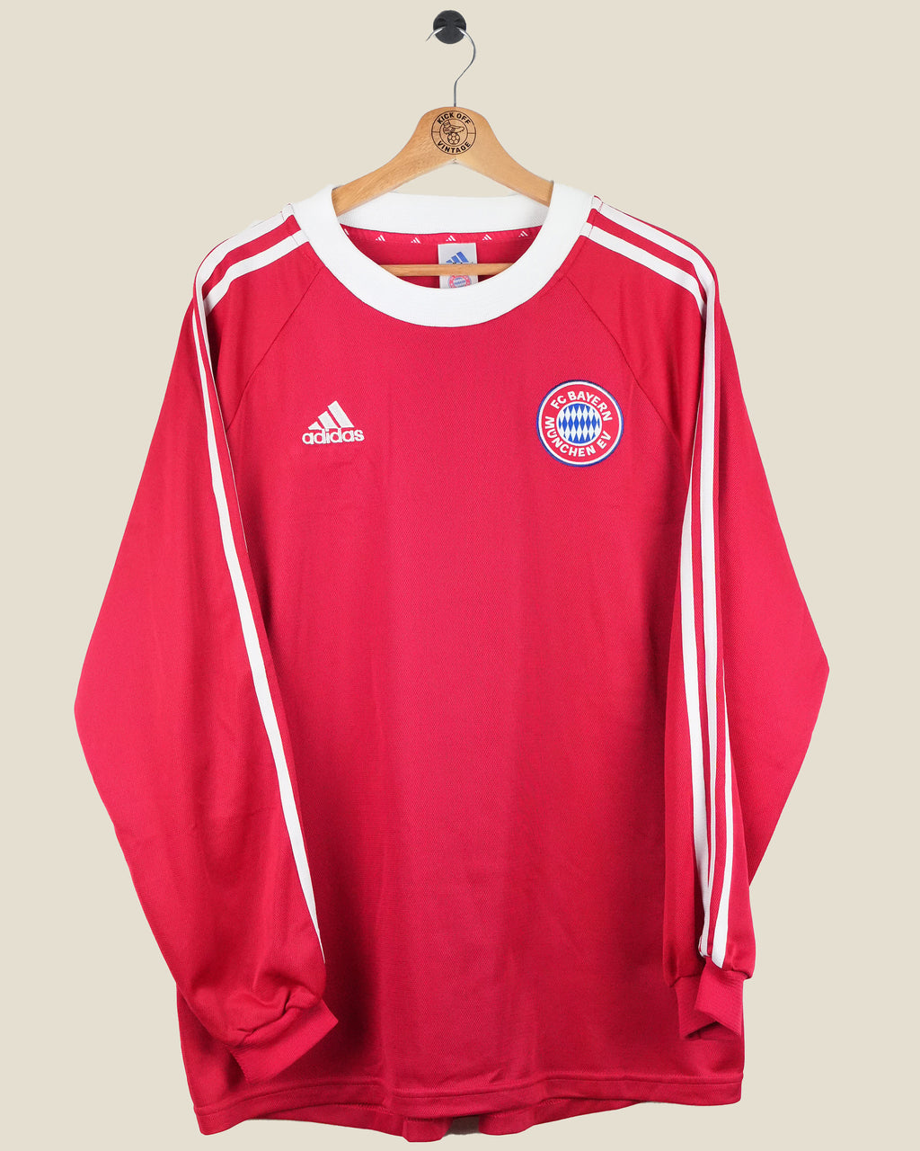 BAYERN MUNICH 2000/01 EFFENBERG EUROPEAN HOME SHIRT PLAYER ISSUE L/S (L) ADIDAS