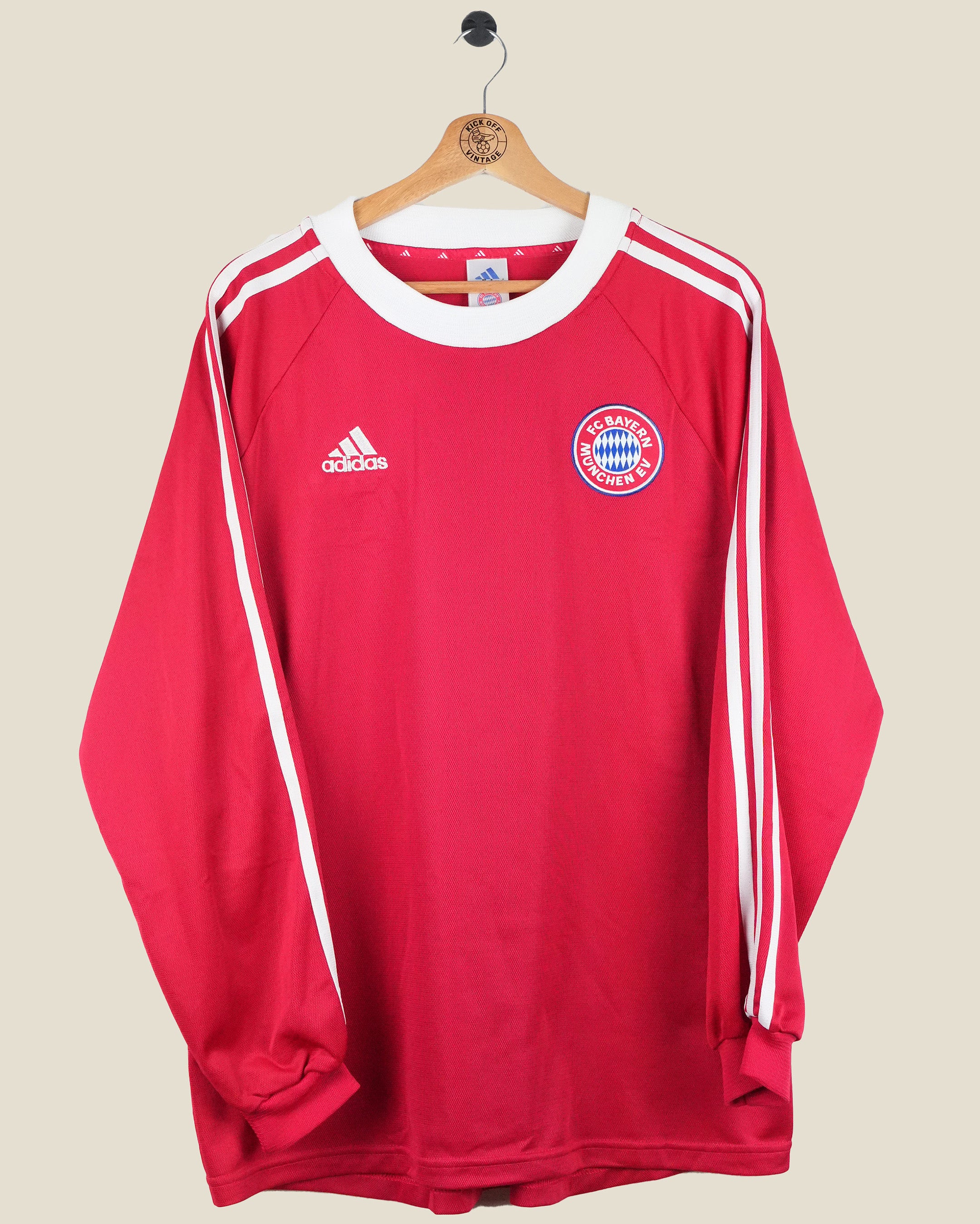 BAYERN MUNICH 2000/01 EFFENBERG EUROPEAN HOME SHIRT PLAYER ISSUE L/S (L) ADIDAS