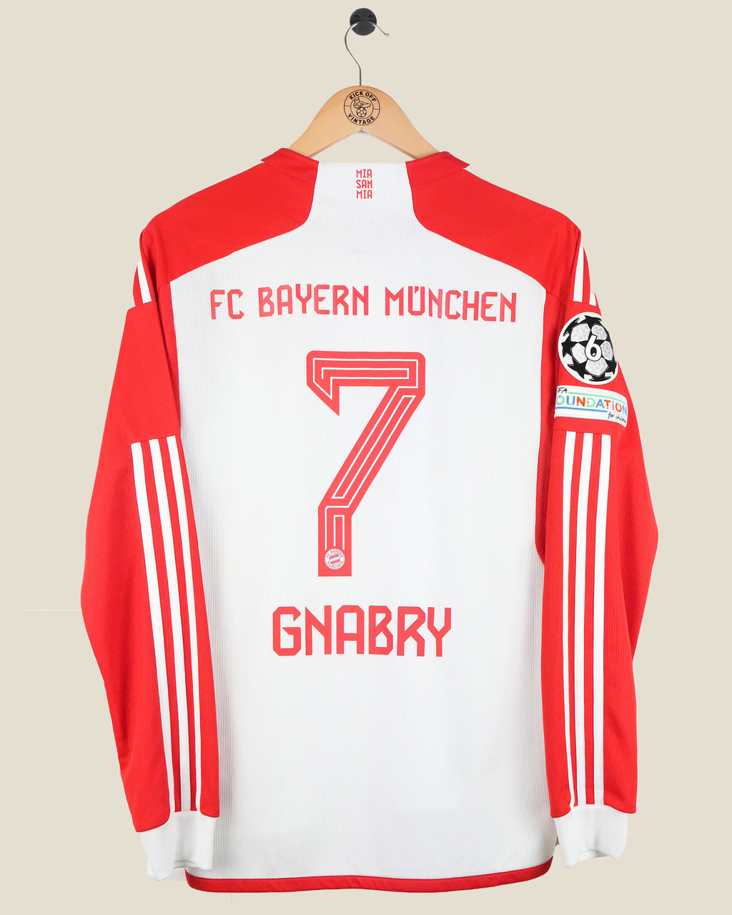 BAYERN MUNICH 2023/24 GNABRY UCL HOME SHIRT L/S (M) ADIDAS