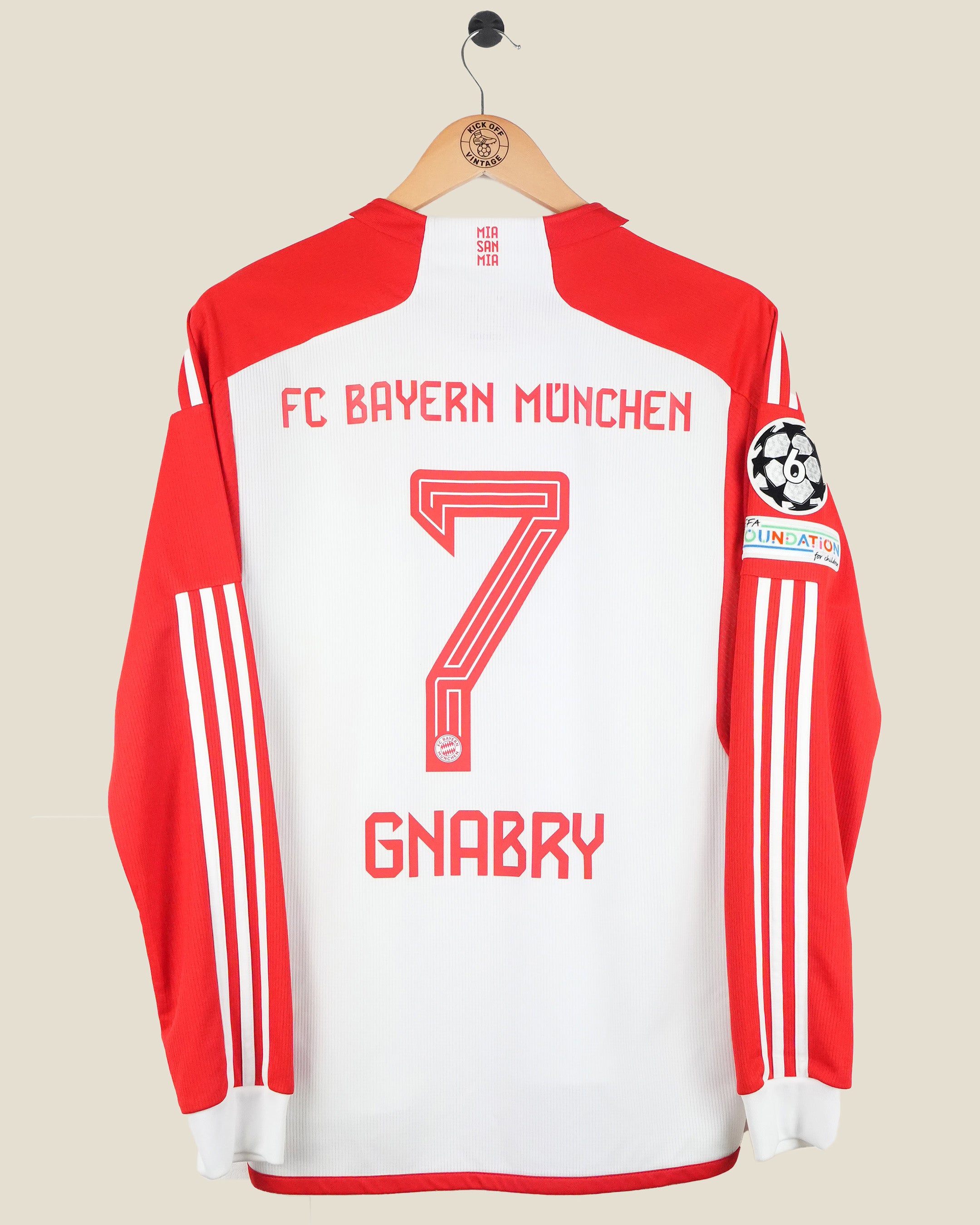 BAYERN MUNICH 2023/24 GNABRY UCL HOME SHIRT L/S (M) ADIDAS