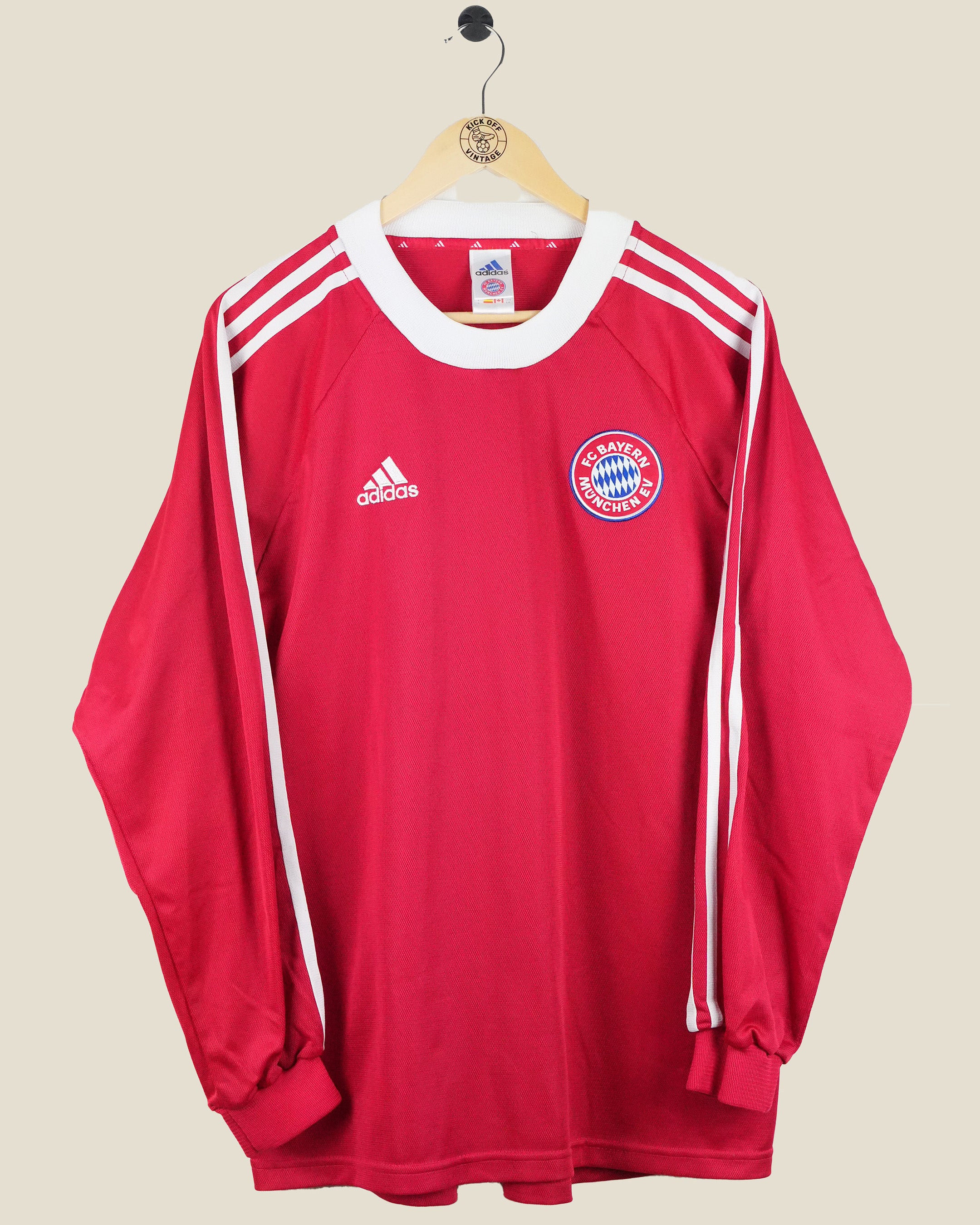 BAYERN MUNICH 2000/01 SCHOLL EUROPEAN HOME SHIRT PLAYER ISSUE L/S (L) ADIDAS
