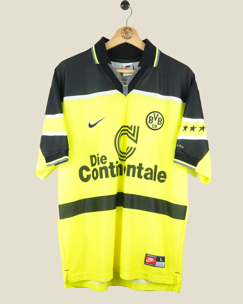 BORUSSIA DORTMUND 1997/98 HOME SHIRT (L) NIKE