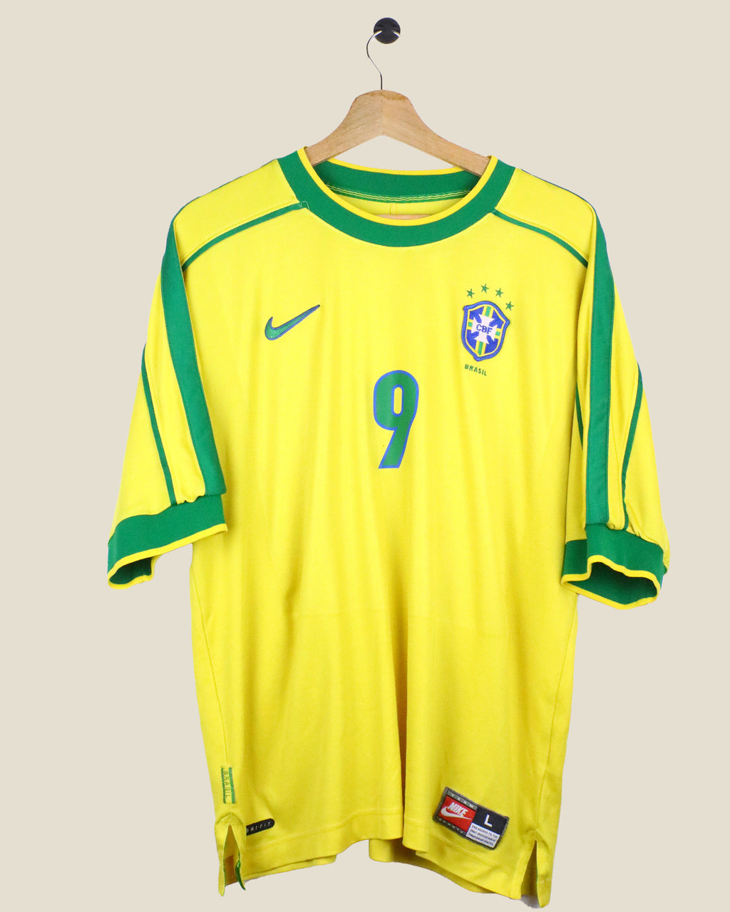 BRAZIL 1998 RONALDO #9 HOME (L) NIKE