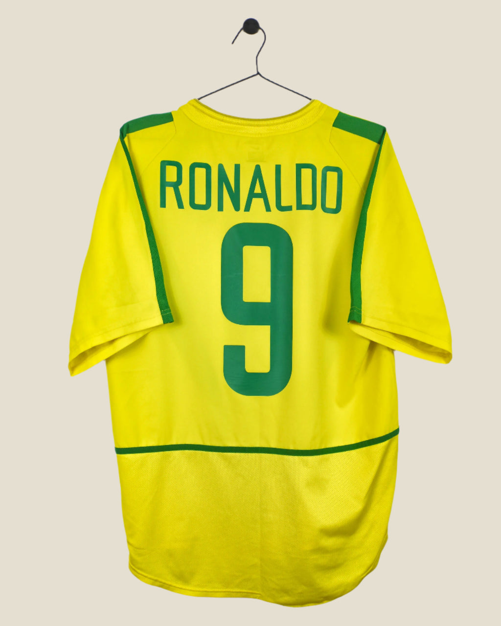 BRAZIL 2002 RONALDO #9 HOME SHIRT (L) NIKE