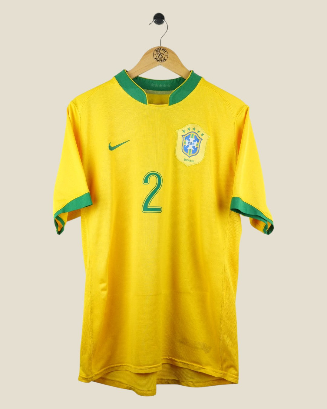 BRAZIL 2006 CAFU HOME SHIRT (M) NIKE