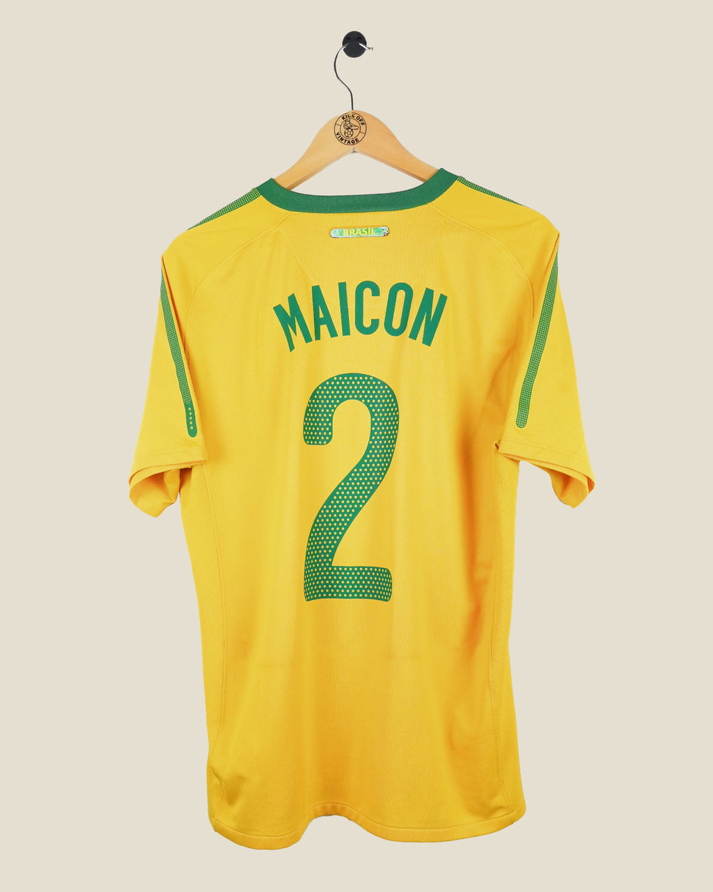 BRAZIL 2010 MAICON HOME SHIRT (M) NIKE