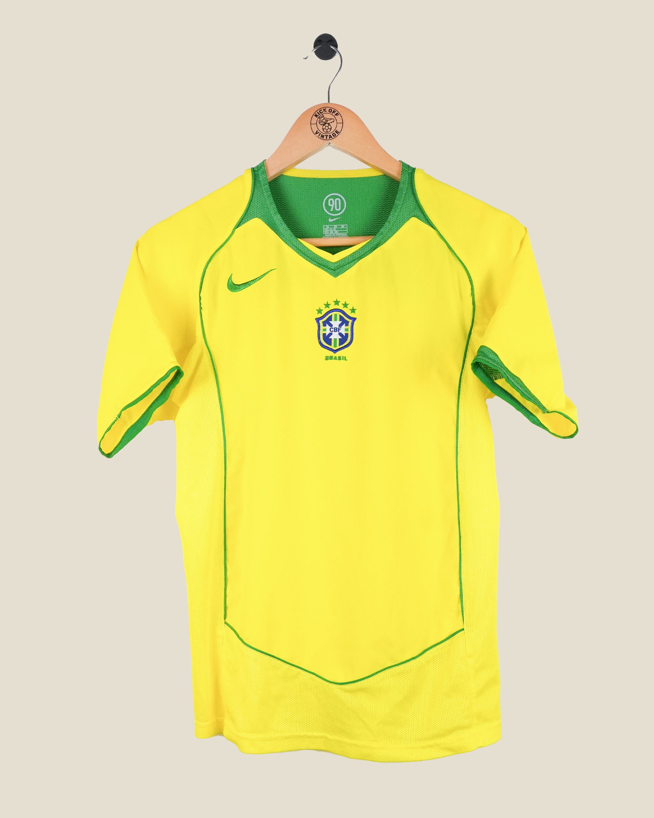 BRAZIL 2004 HOME SHIRT (KIDS XL) NIKE