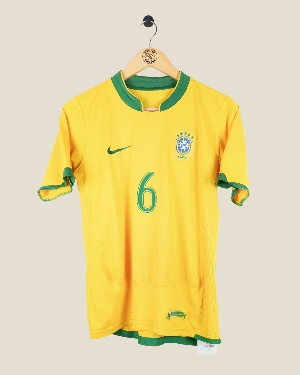 BRAZIL 2006 R. CARLOS HOME SHIRT (S) NIKE