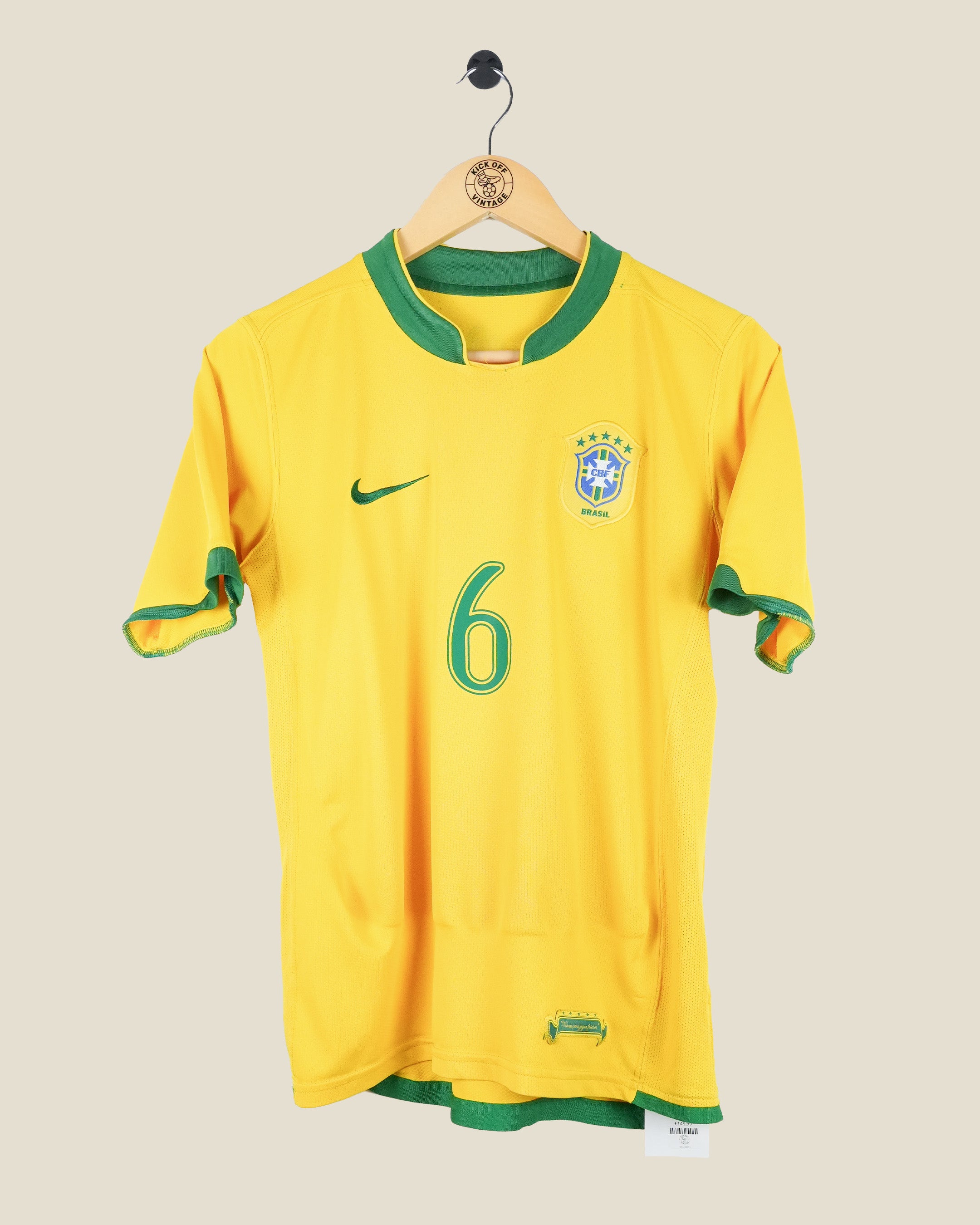 BRAZIL 2006 R. CARLOS HOME SHIRT (S) NIKE