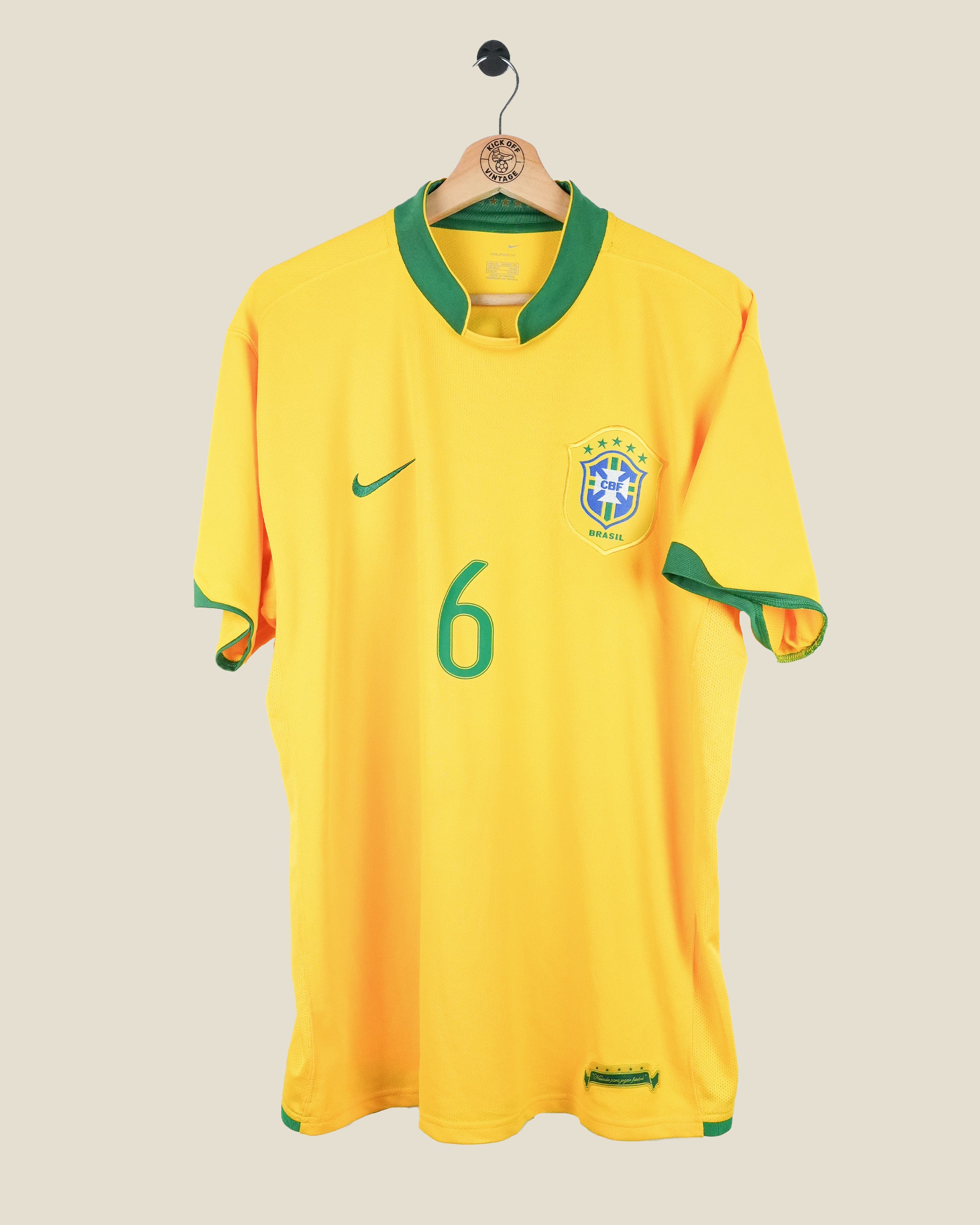 BRAZIL 2006 ROBERTO CARLOS HOME SHIRT (XL) NIKE