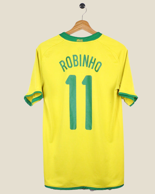 BRAZIL 2008 ROBINHO #11 HOME (S) NIKE