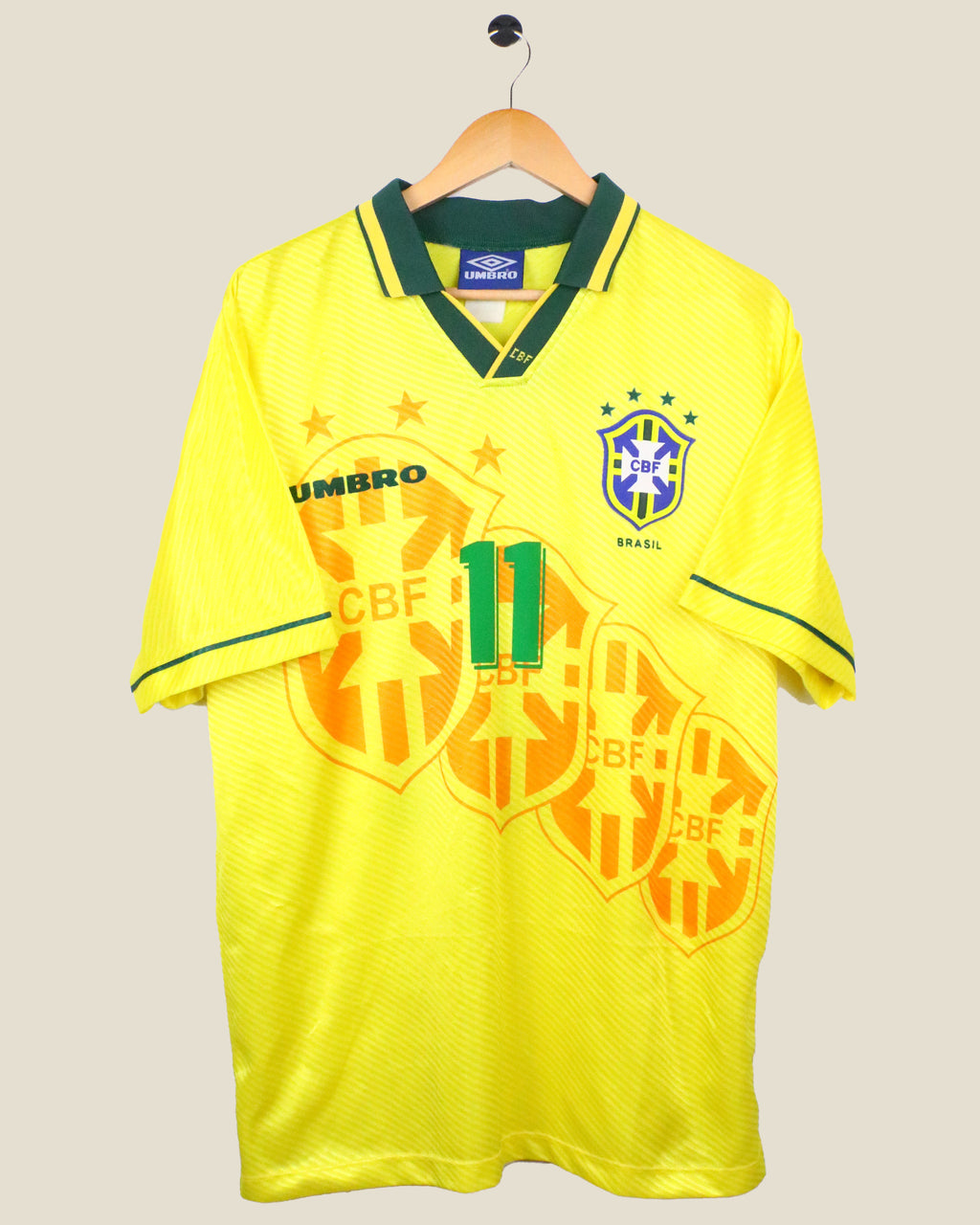 BRAZIL 1994 ROMARIO #11 HOME (XL) UMBRO