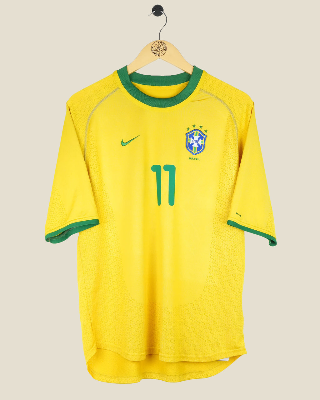 BRAZIL 2000 ROMARIO HOME SHIRT (M) NIKE