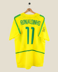 BRAZIL 2002 RONALDINHO WC HOME SHIRT (L) NIKE