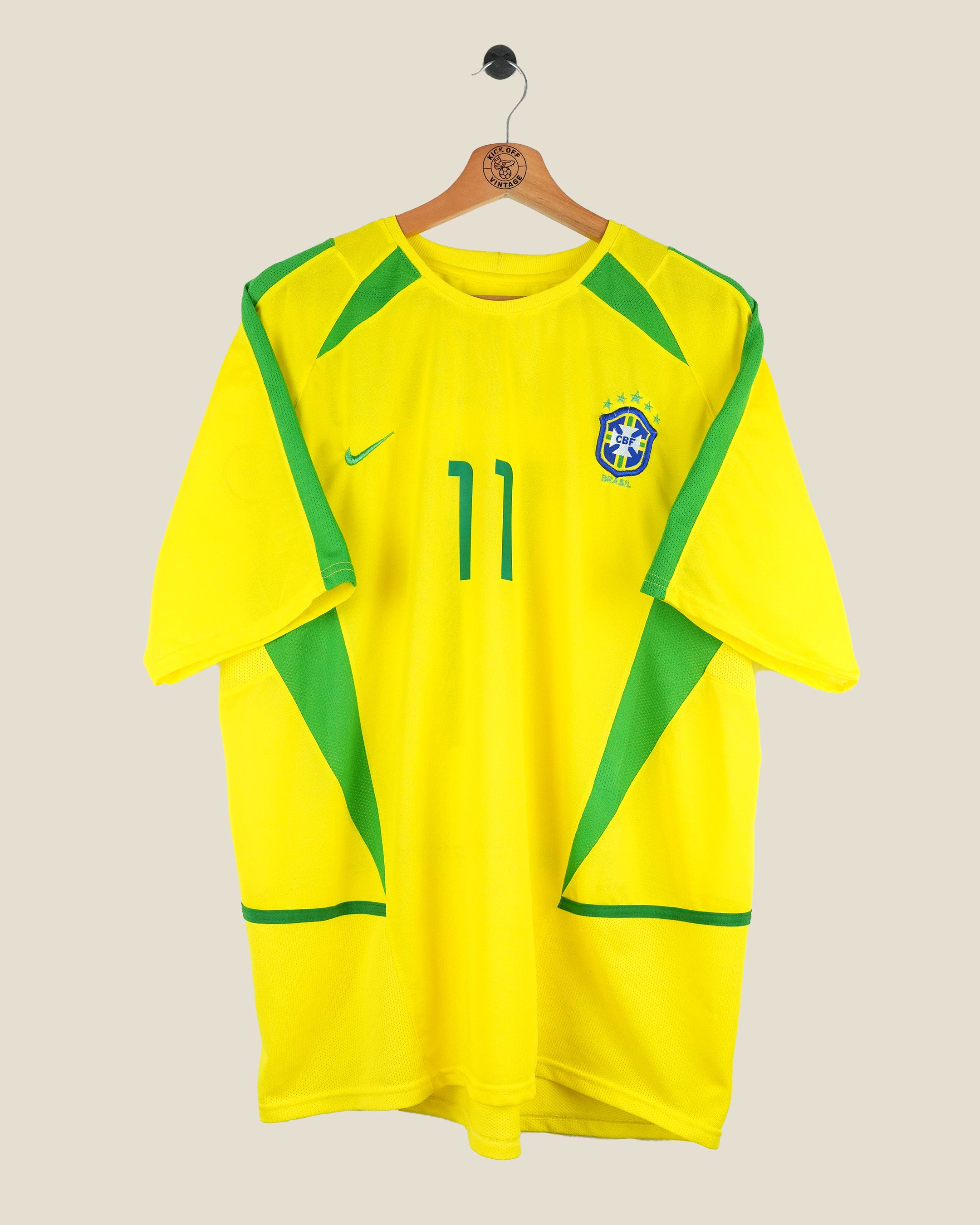 BRAZIL 2002 RONALDINHO WC HOME SHIRT (L) NIKE