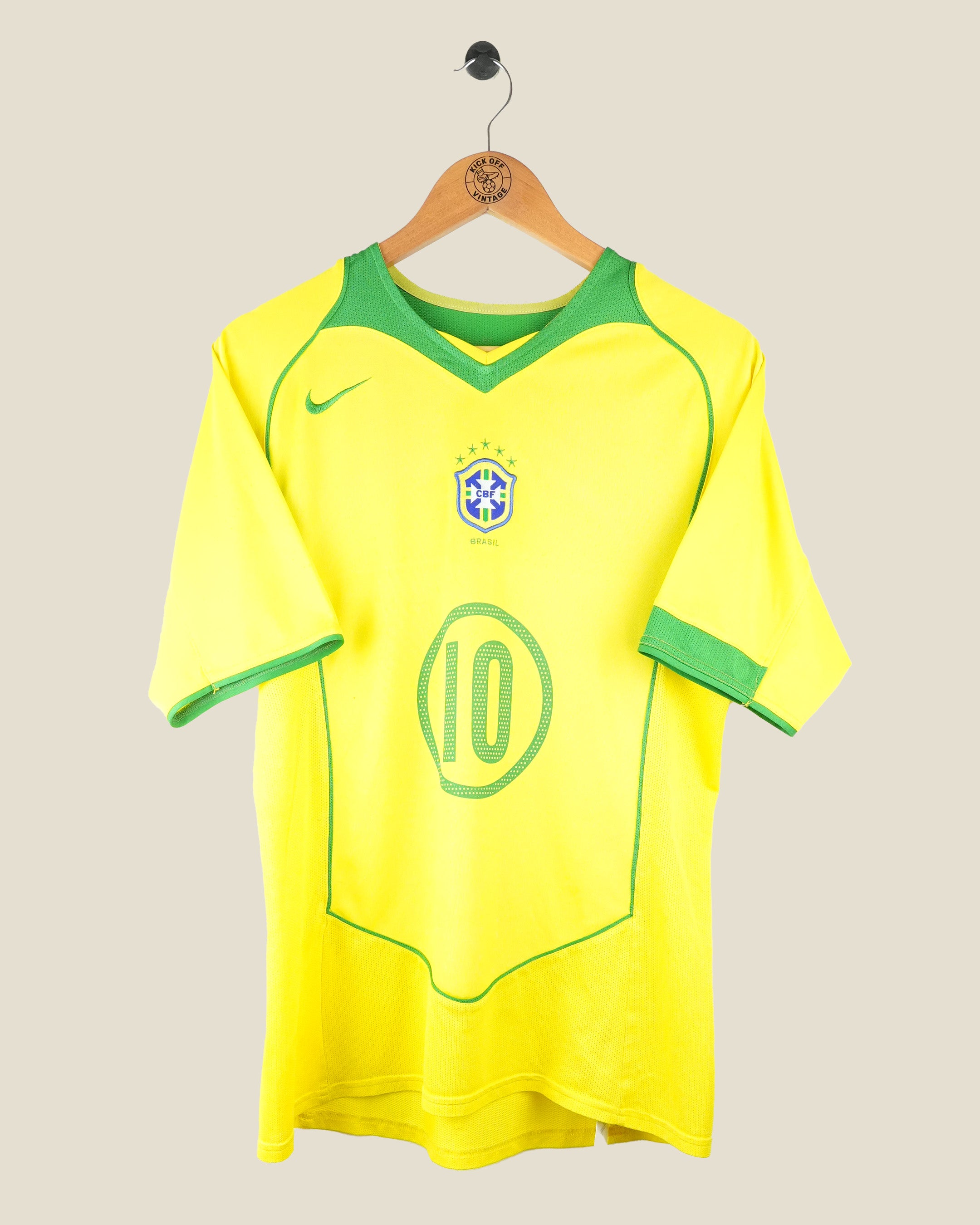 BRAZIL 2004 RONALDINHO HOME SHIRT (L) NIKE