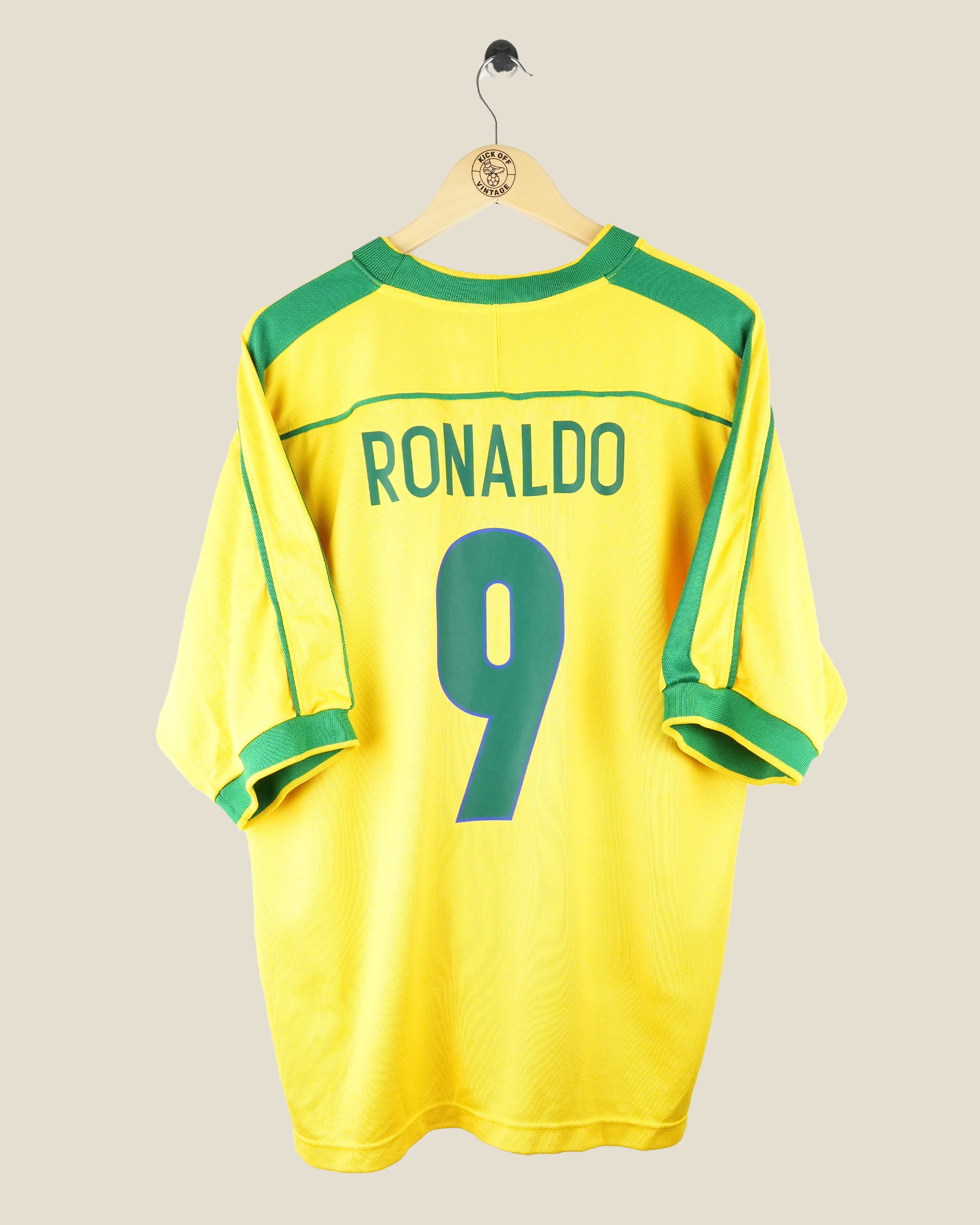 BRAZIL 1998 RONALDO HOME SHIRT (L) NIKE