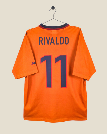 BARCELONA 1998/99 RIVALDO #11 UCL AWAY SHIRT (M) NIKE