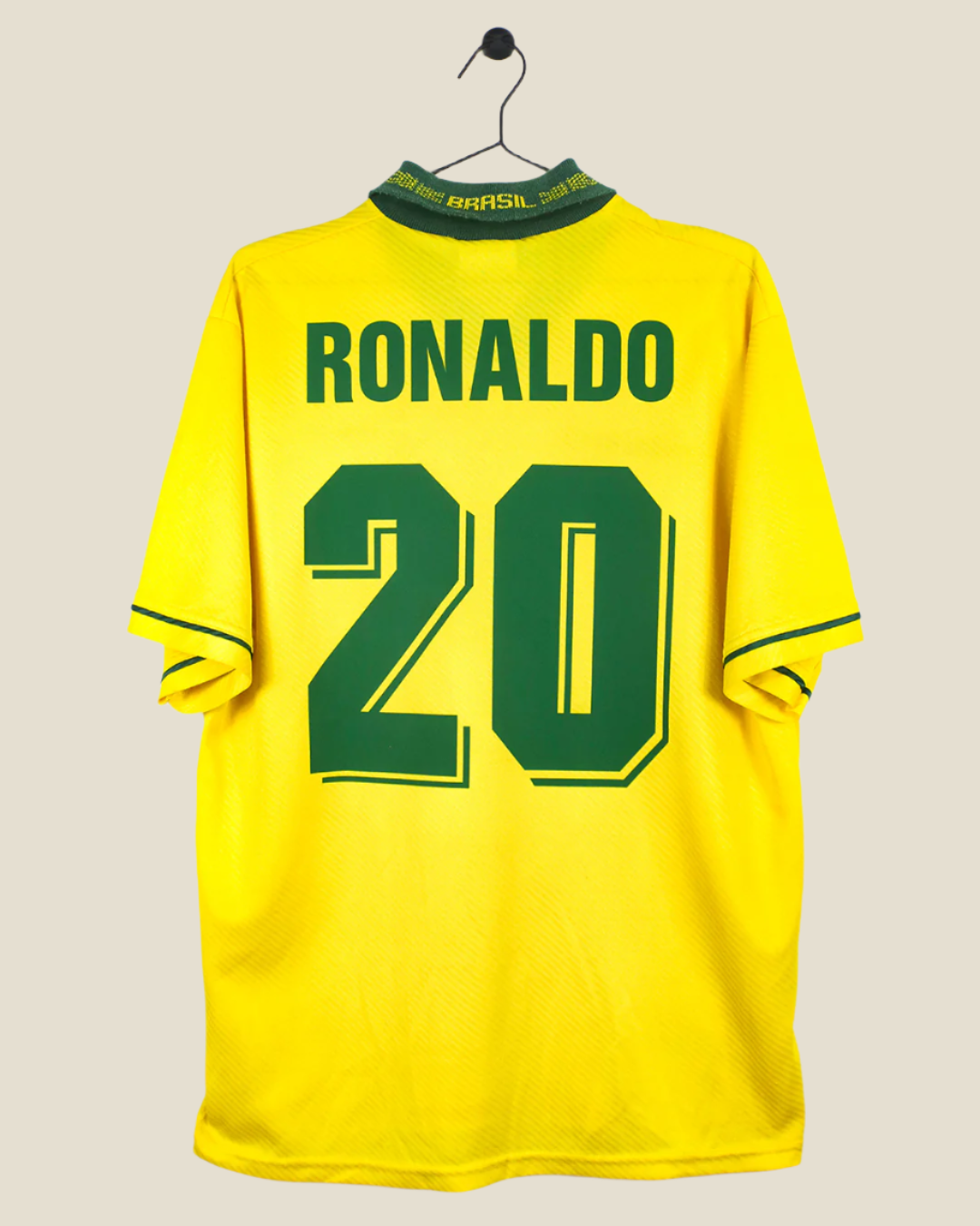 BRAZIL 1994 RONALDO #20 HOME SHIRT (L) UMBRO