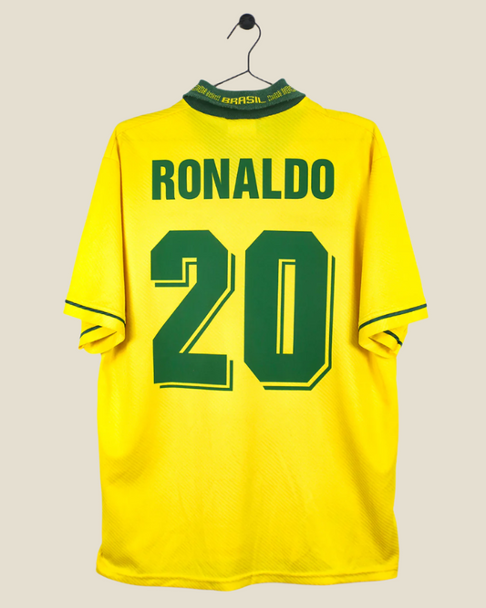 BRAZIL 1994 RONALDO #20 HOME SHIRT (L) UMBRO