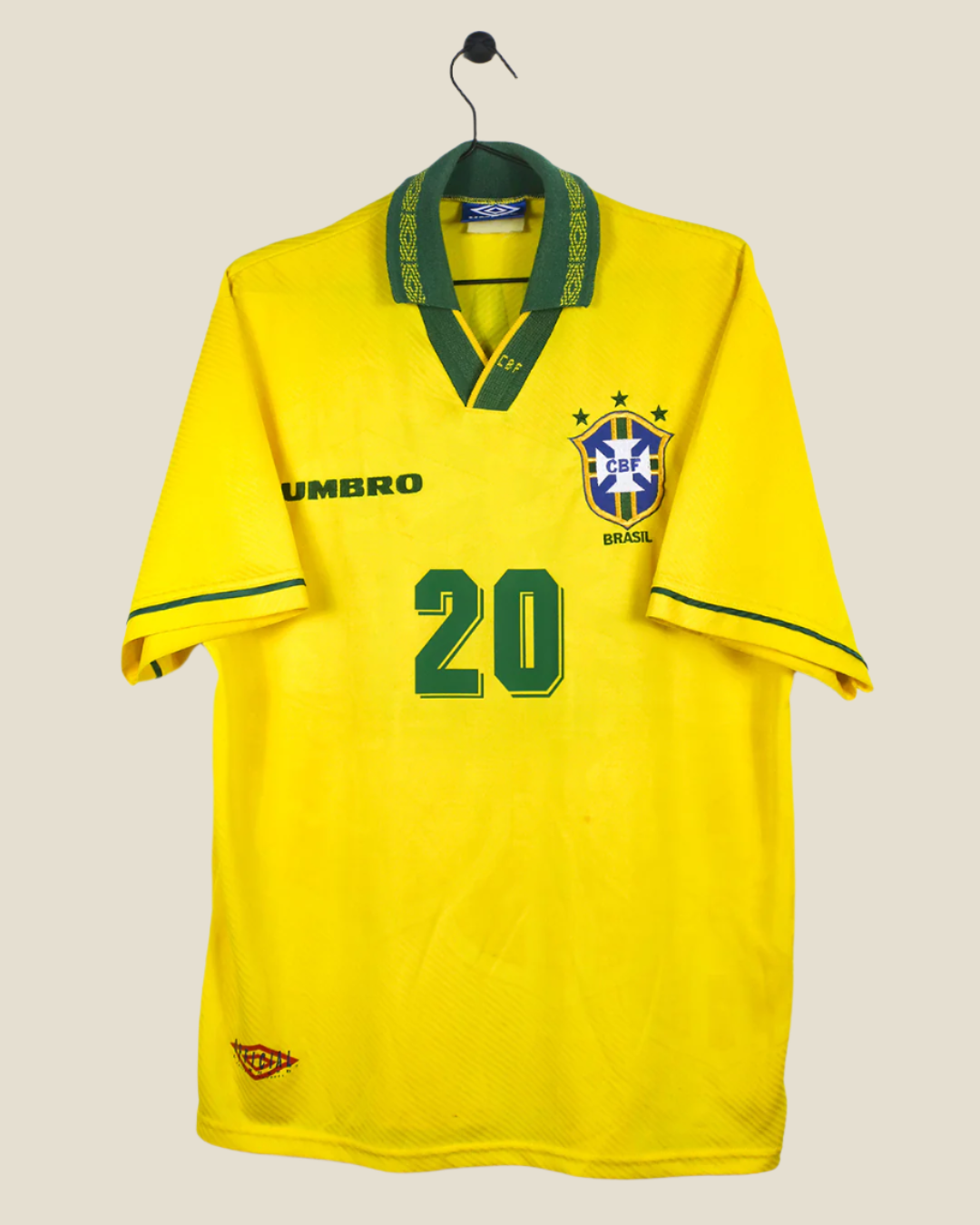 BRAZIL 1994 RONALDO #20 HOME SHIRT (L) UMBRO