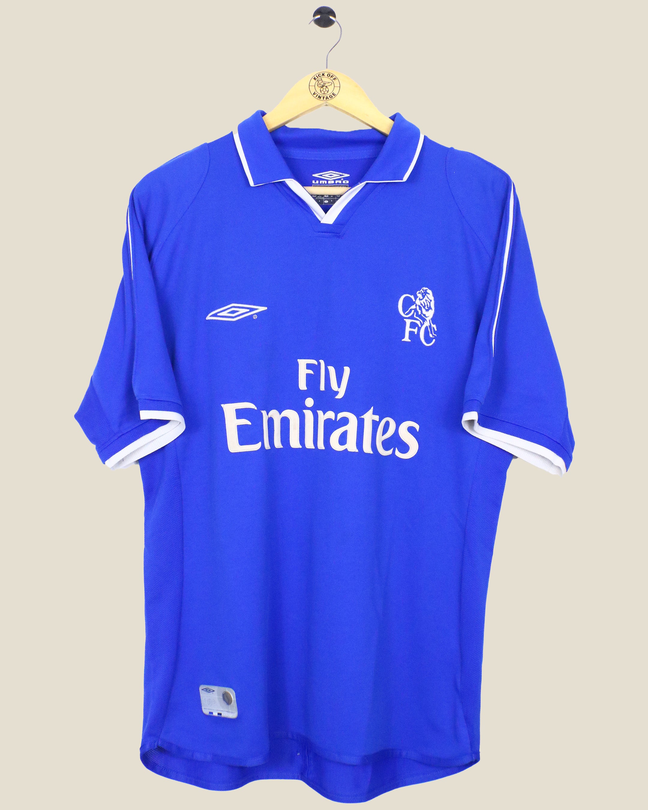 CHELSEA 2001/02 HASSELBAINK HOME SHIRT (M) UMBRO