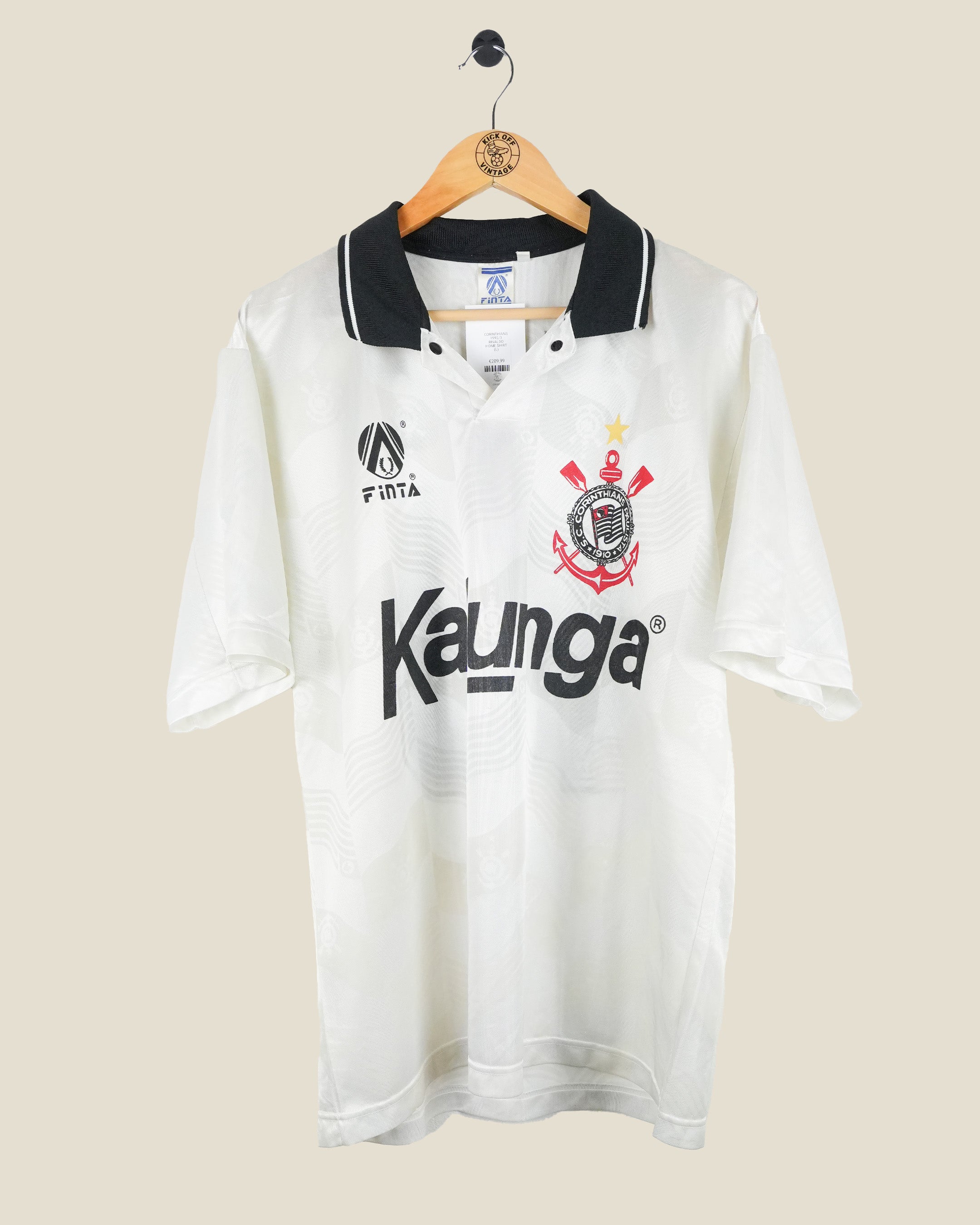 CORINTHIANS 1992/3 RIVALDO HOME SHIRT (L) FINTA