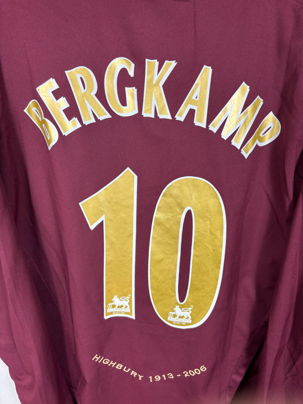 ARSENAL 2005/06 BERGKAMP #10 LONGSLEEVE HOME SHIRT (L) NIKE