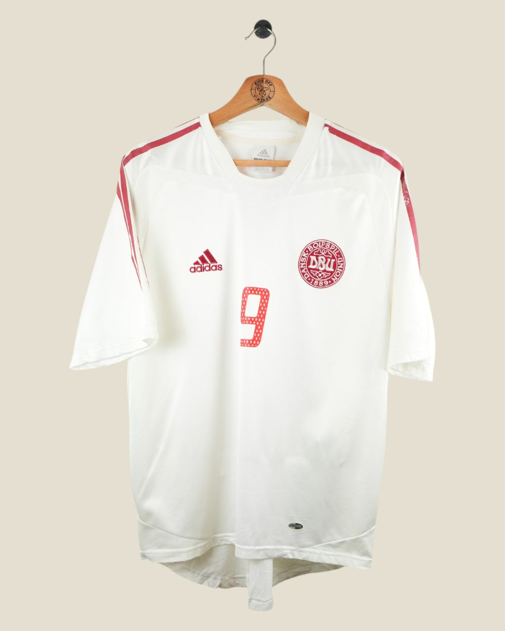 DENMARK 2004 TOMASSON AWAY SHIRT (M) ADIDAS
