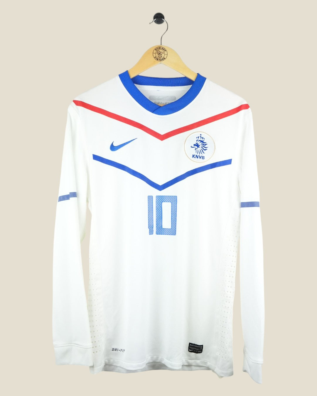 NETHERLANDS 2010 SNEIJDER AWAY L/S SHIRT PLAYER ISSUE (M) NIKE
