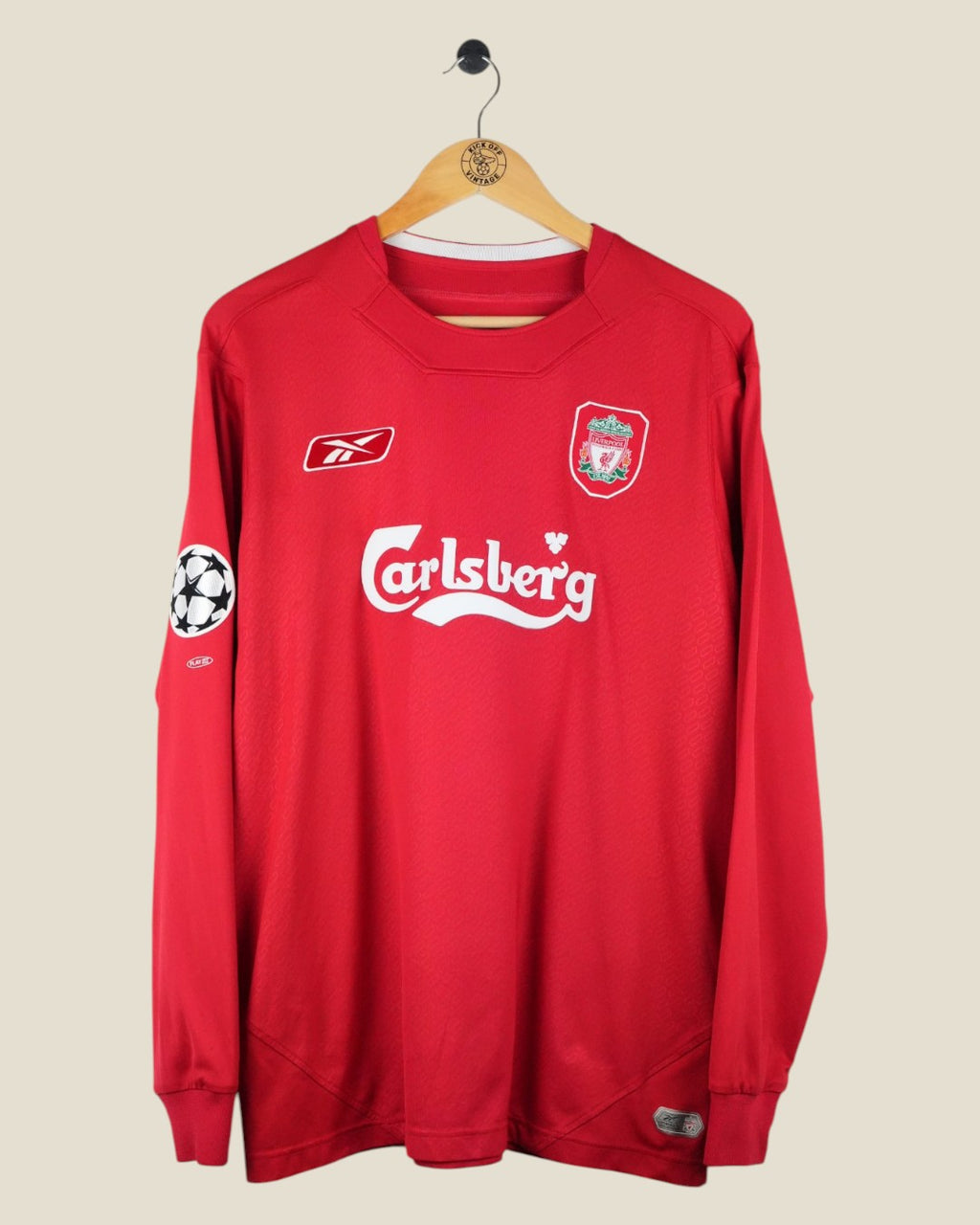 LIVERPOOL 2004/05 GERRARD HOME L/S UCL SHIRT (L) REEBOK