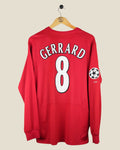 LIVERPOOL 2004/05 GERRARD HOME L/S UCL SHIRT (L) REEBOK