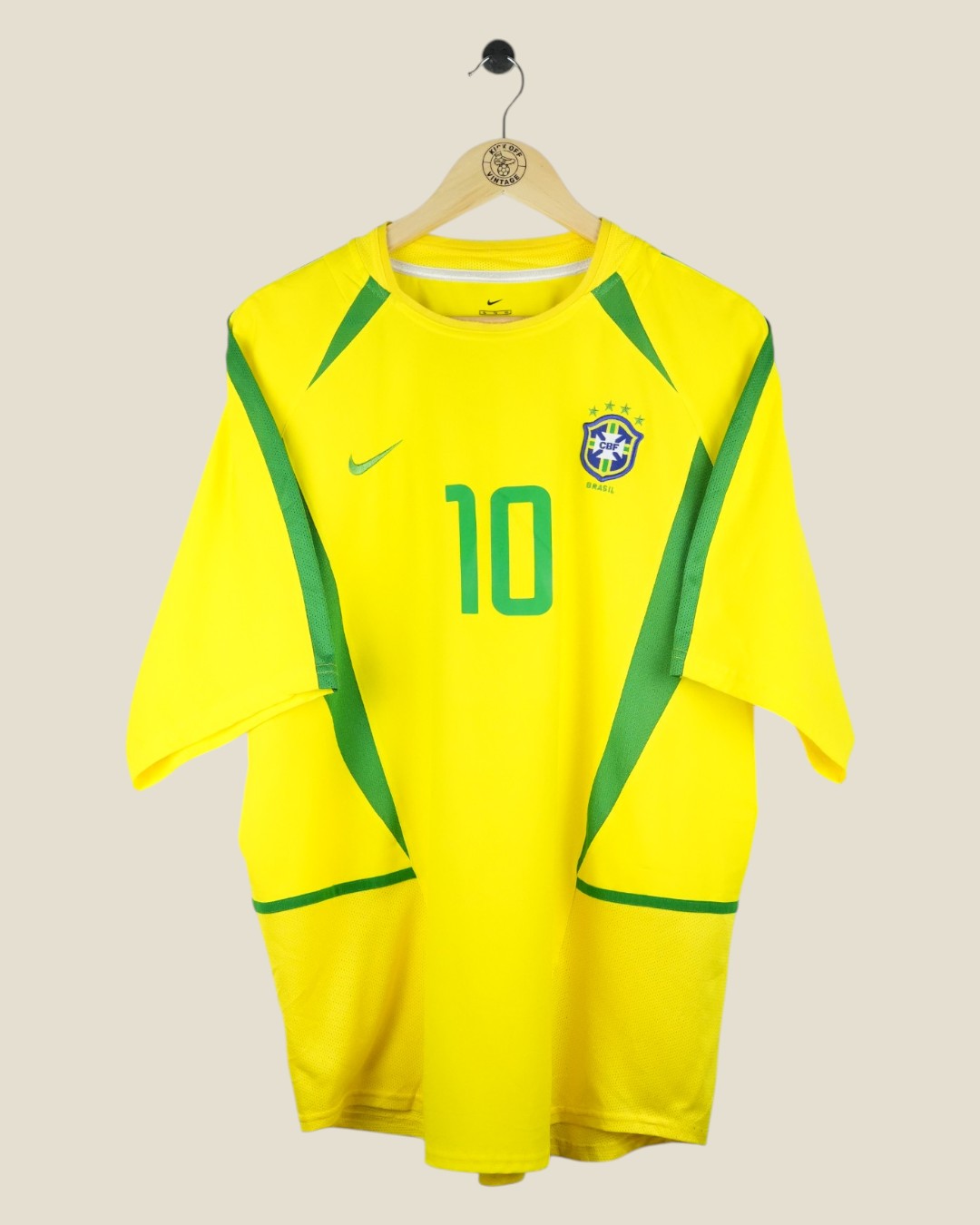 BRAZIL 2002 RIVALDO HOME SHIRT (XL) NIKE