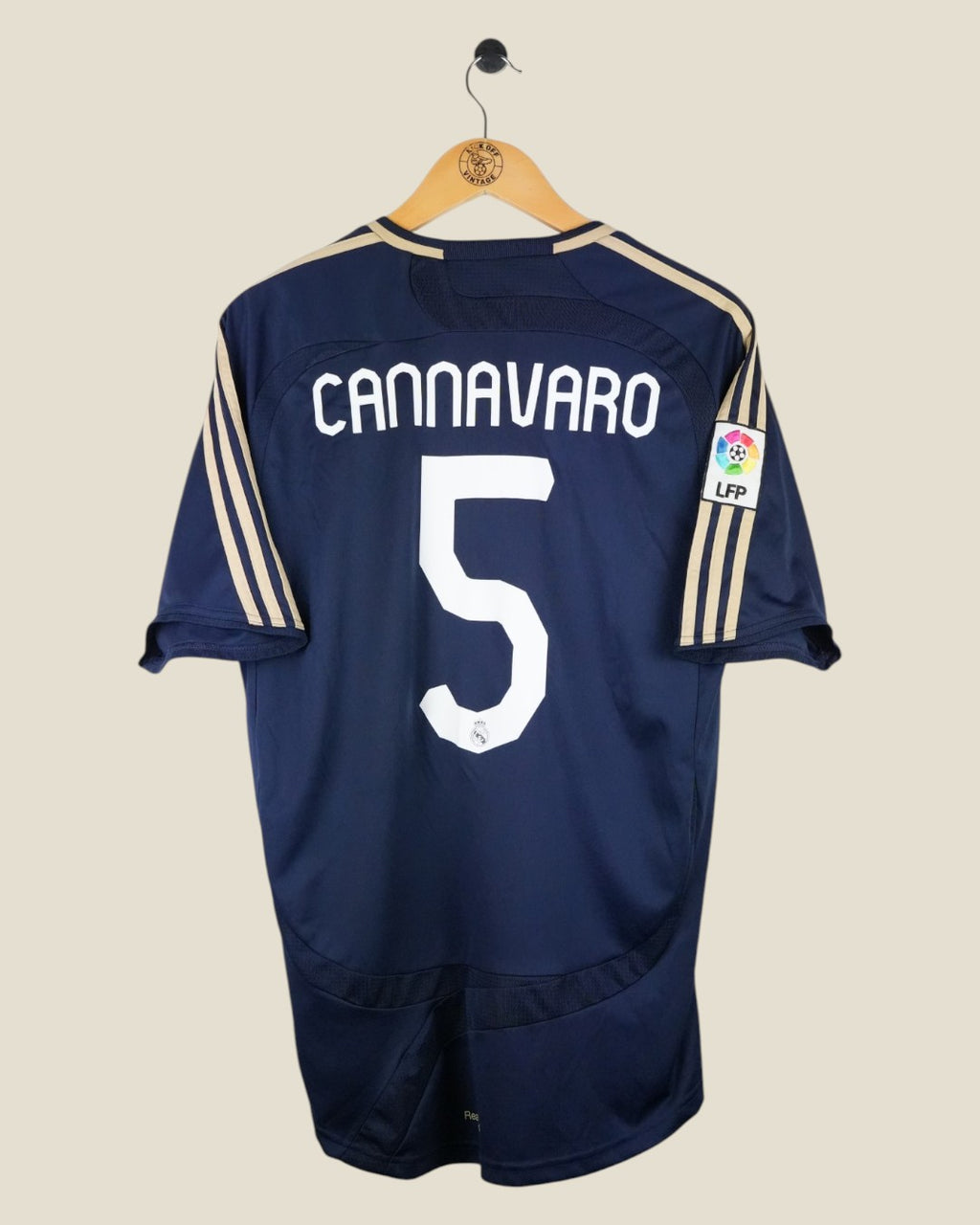REAL MADRID 2007/08 CANNAVARO AWAY SHIRT (M) ADIDAS