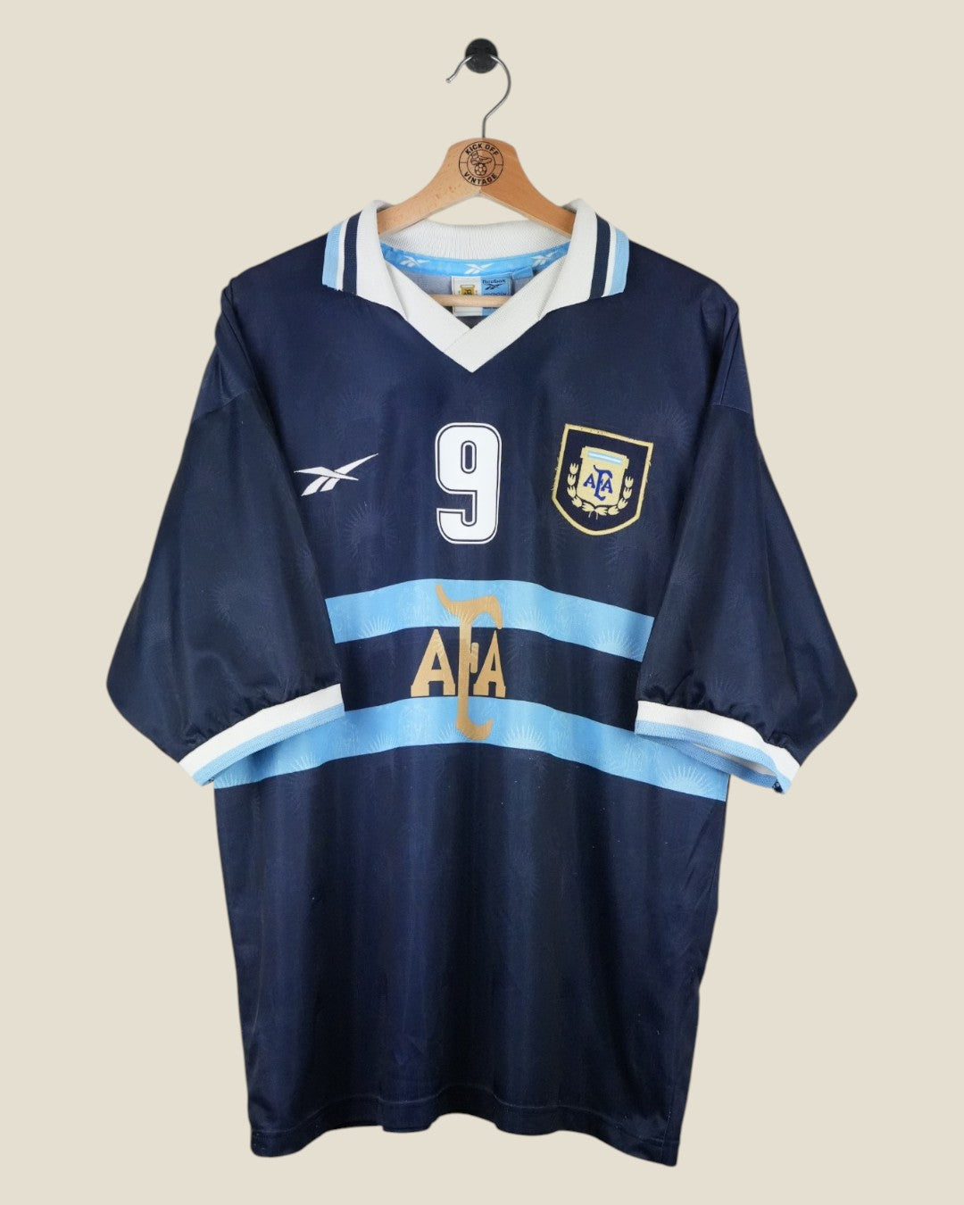 ARGENTINA 1999/01 BATISTUTA AWAY SHIRT (L) REEBOK