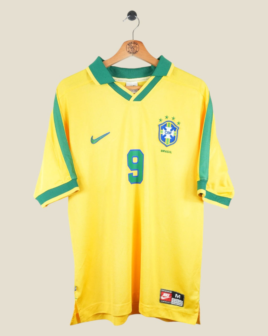 BRAZIL 1997 RONALDO HOME SHIRT (M) NIKE