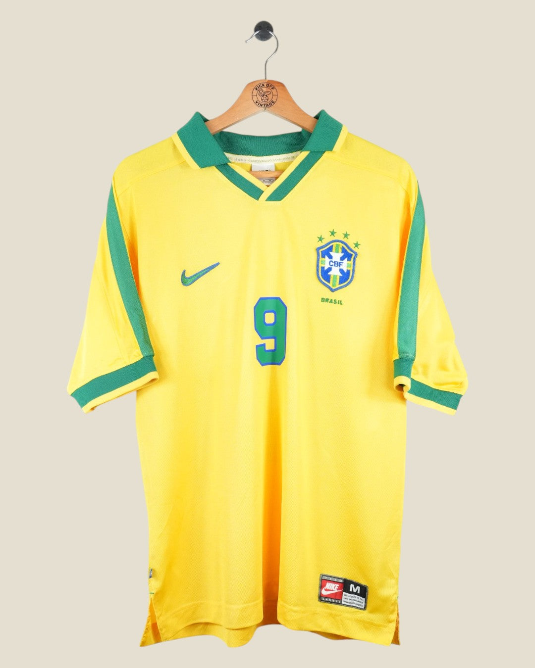 BRAZIL 1997 RONALDO HOME SHIRT (M) NIKE