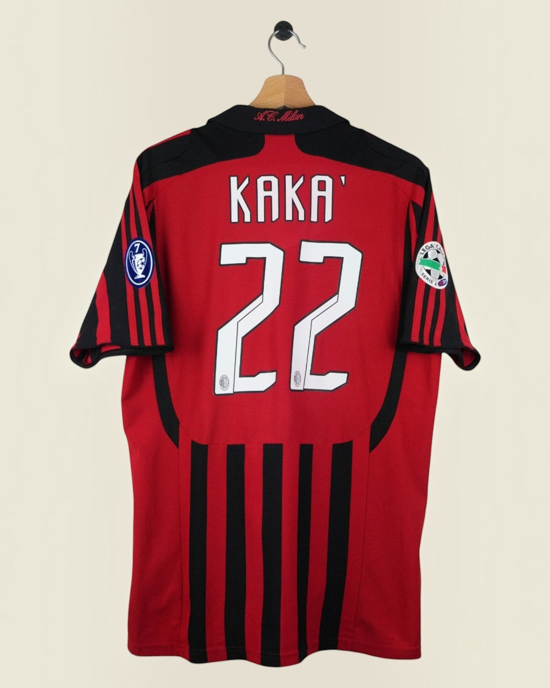 AC MILAN 2007/08 KAKA HOME SHIRT UCL (M) ADIDAS