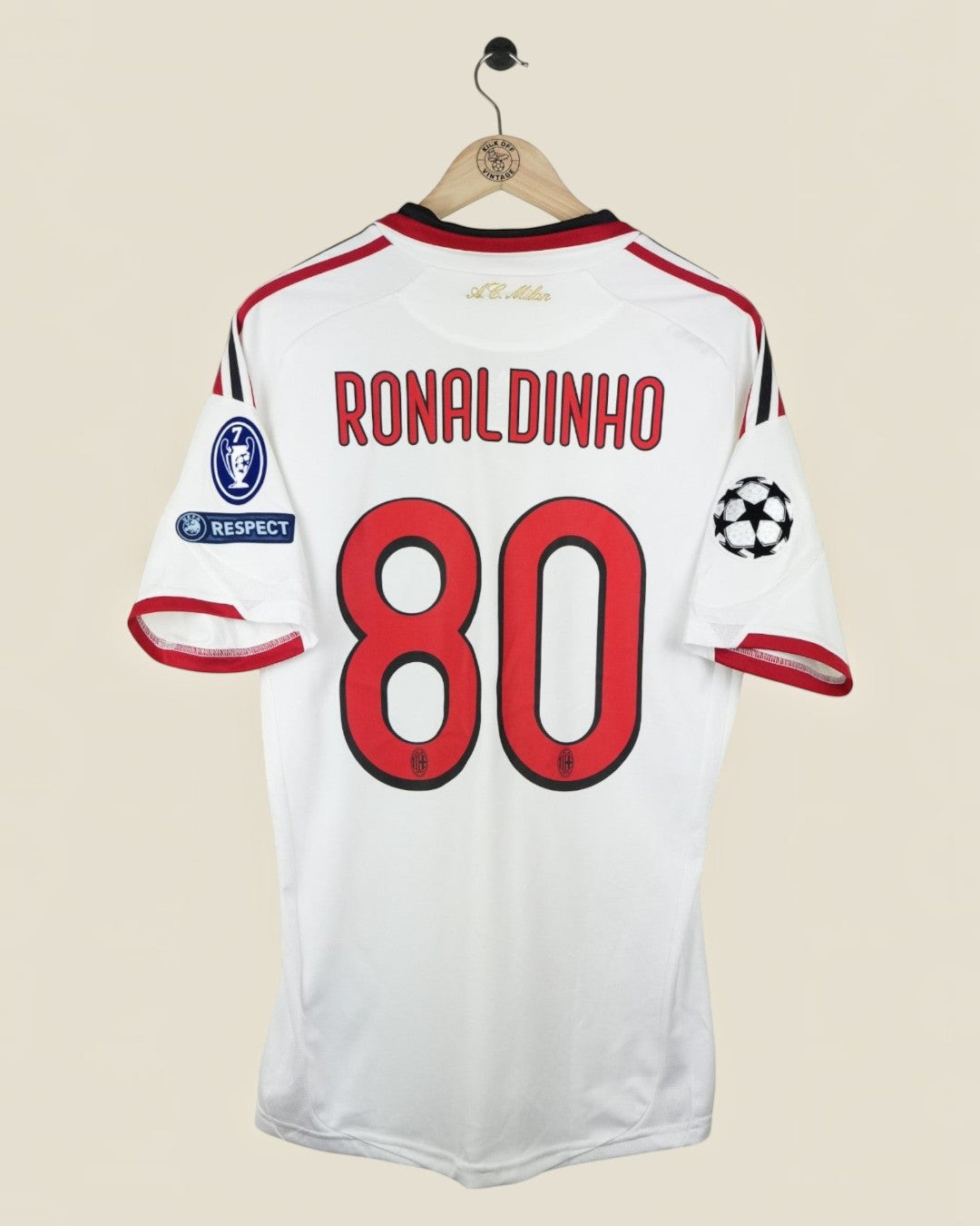 AC MILAN 2009/10 RONALDINHO AWAY SHIRT UCL (M) ADIDAS
