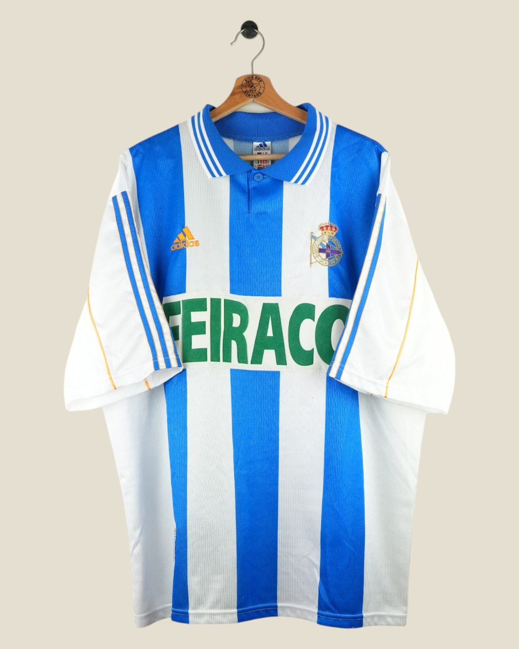 DEPORTIVO LA CORUNA 1998/00 HOME SHIRT (XXL) ADIDAS