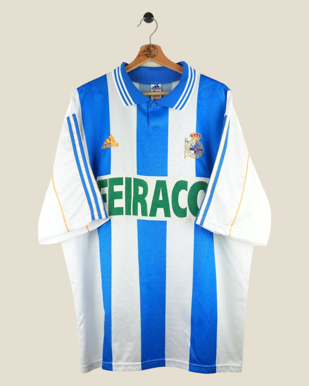 DEPORTIVO LA CORUNA 1998/00 HOME SHIRT (XXL) ADIDAS