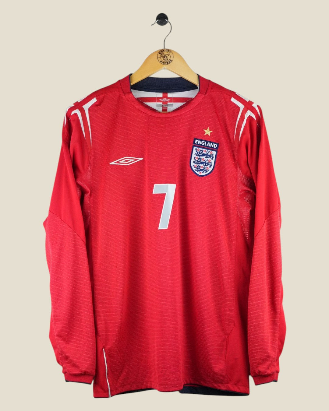 ENGLAND 2004 BECKHAM AWAY L/S SHIRT (S/M) UMBRO