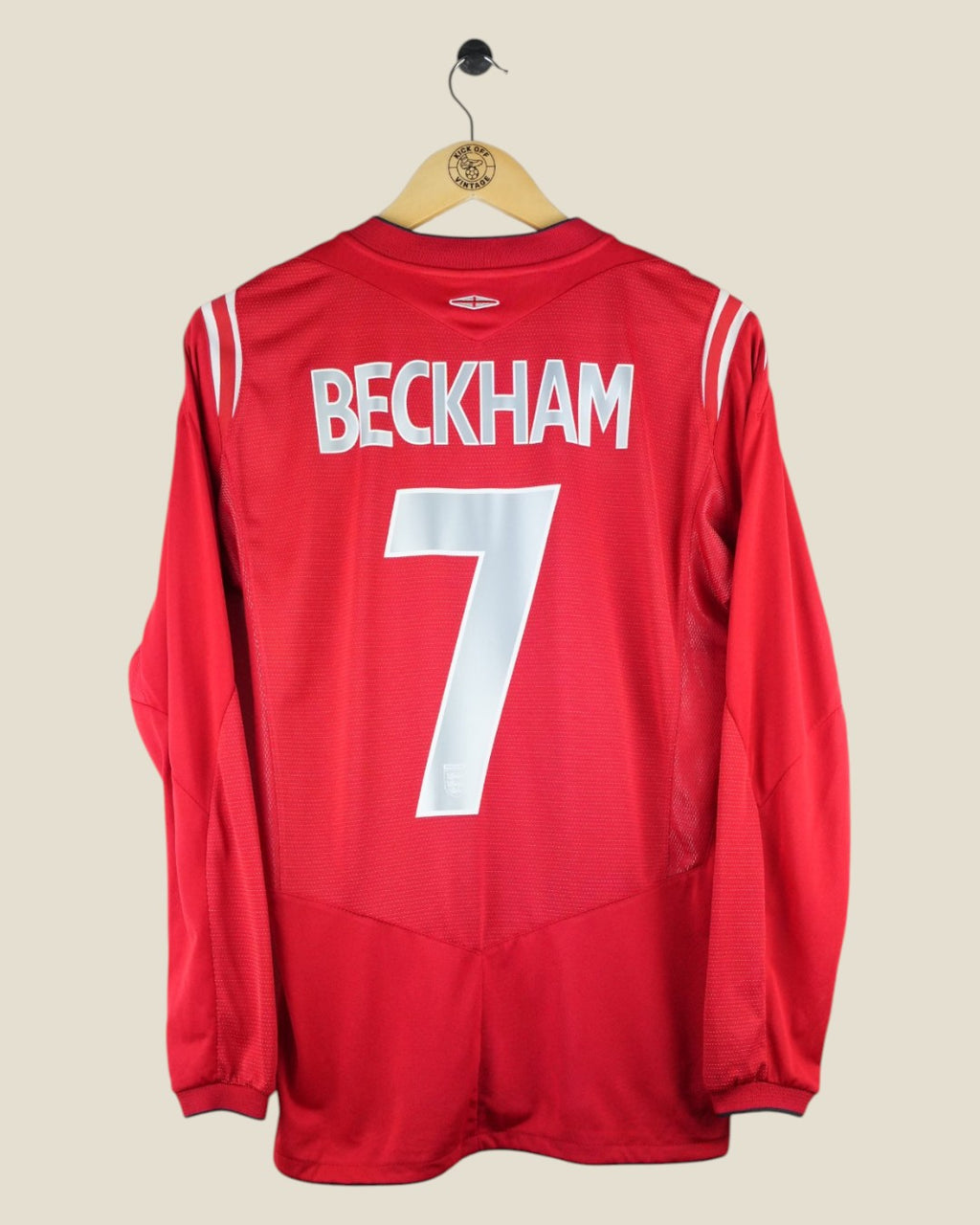ENGLAND 2004 BECKHAM AWAY L/S SHIRT (S/M) UMBRO