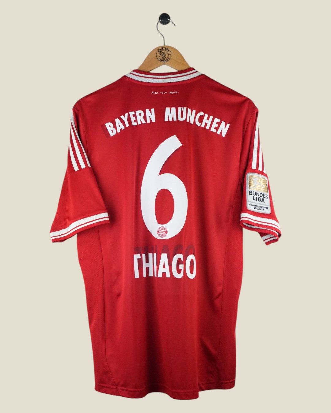 BAYERN MUNICH 2013/14 THIAGO HOME SHIRT (L) ADIDAS