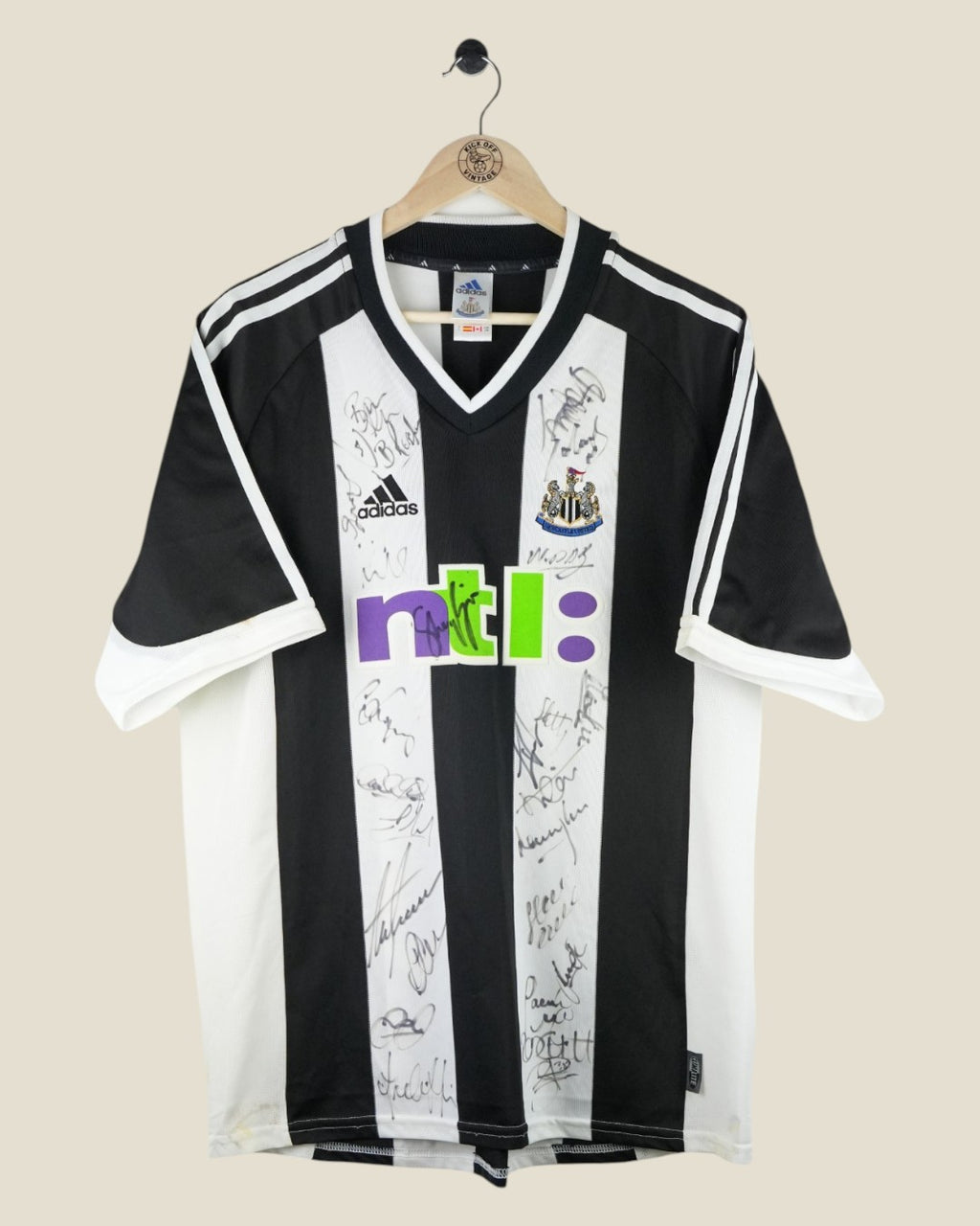 NEWCASTLE UNITED 2001/03 SIGNED HOME SHIRT (L) ADIDAS