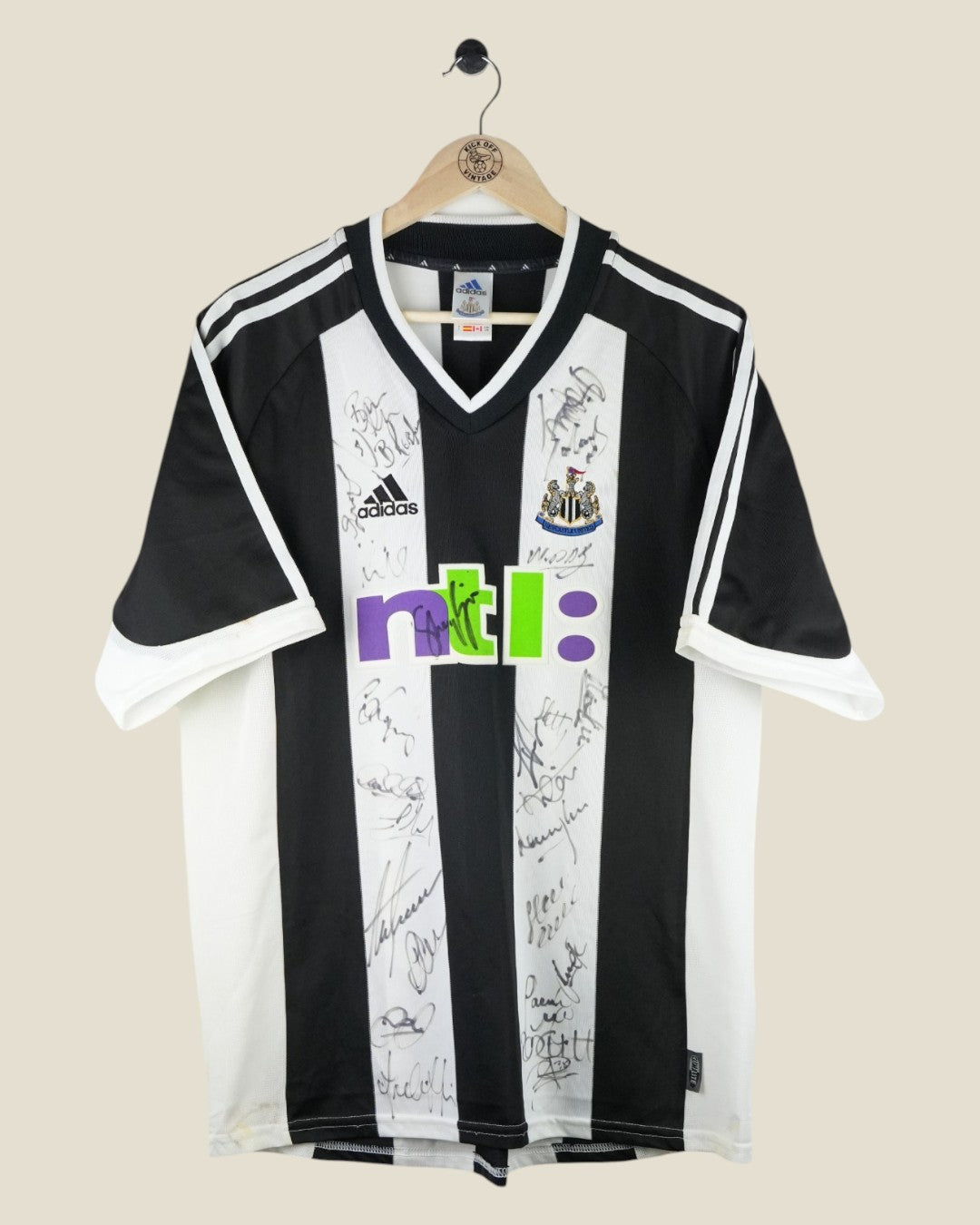 NEWCASTLE UNITED 2001/03 SIGNED HOME SHIRT (L) ADIDAS