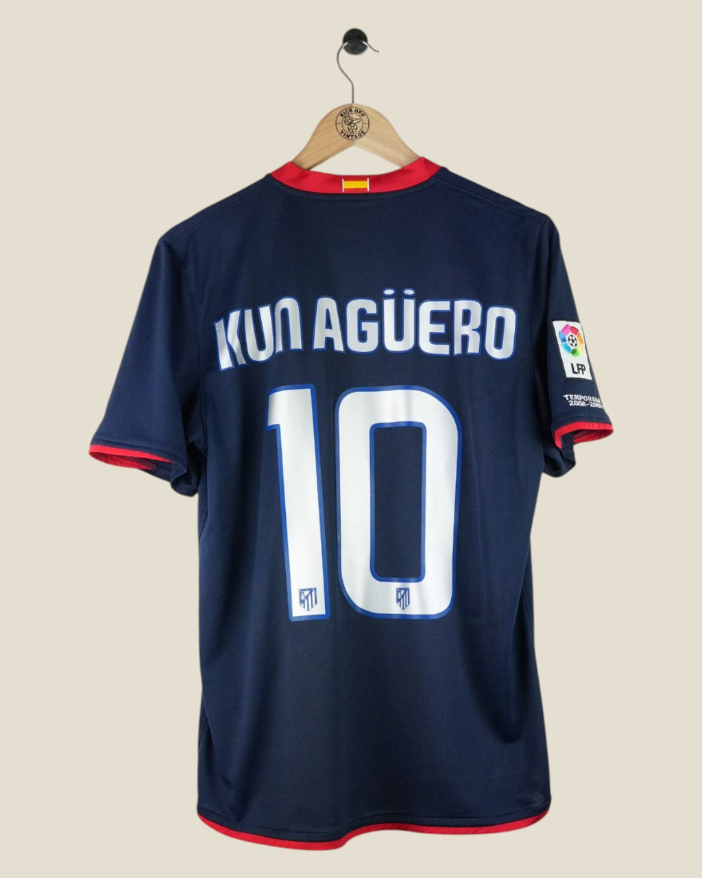 ATLETICO MADRID 2008/09 AGUERO AWAY SHIRT (M) NIKE