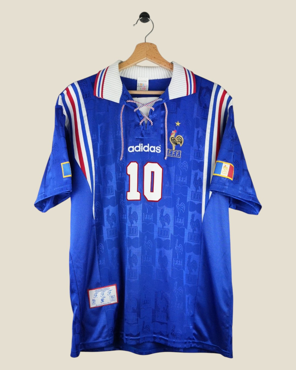 FRANCE 1996 ZIDANE HOME SHIRT (L) ADIDAS