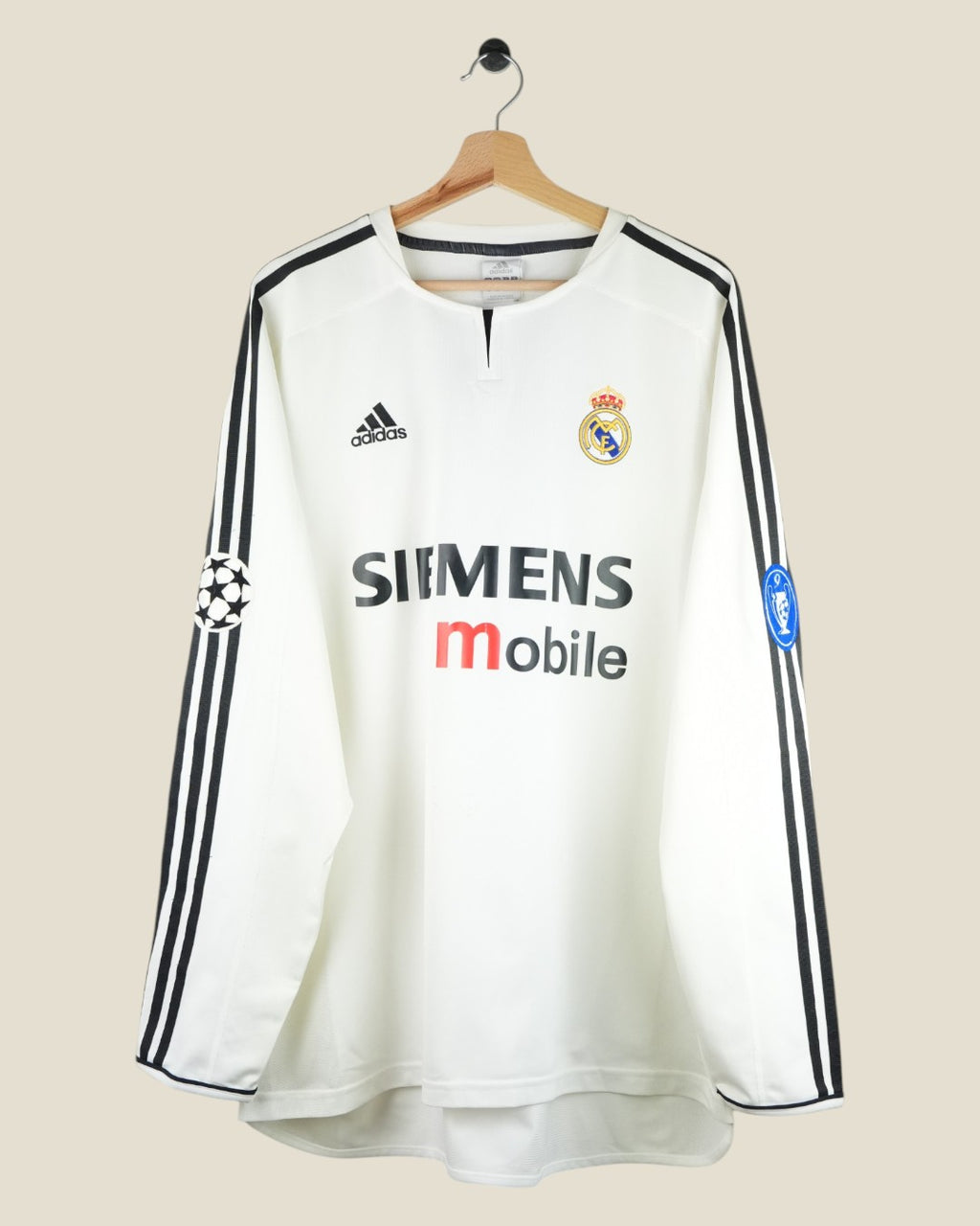 REAL MADRID 2003/04 RONALDO UCL HOME SHIRT L/S (XL) ADIDAS